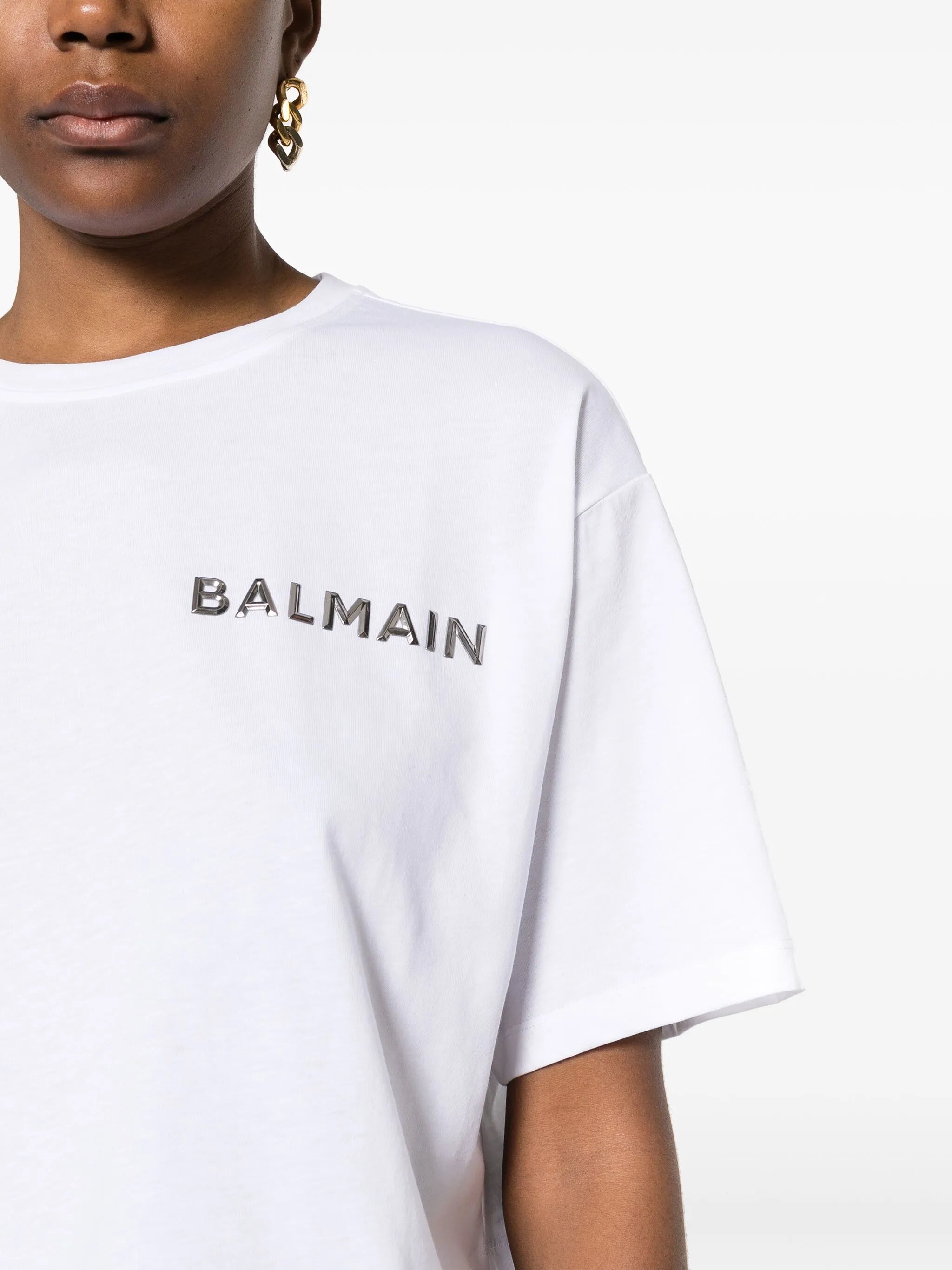 logo-appliqué cropped T-shirt