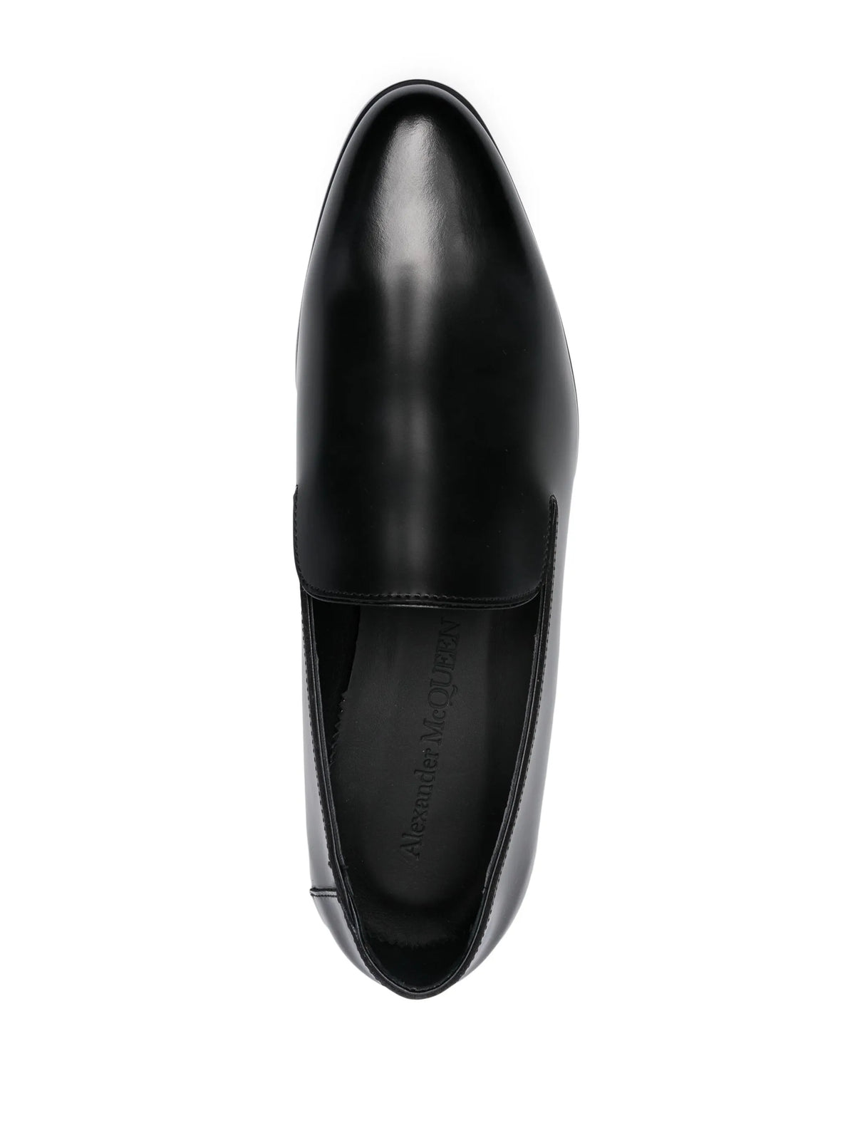 metal-heel leather loafers