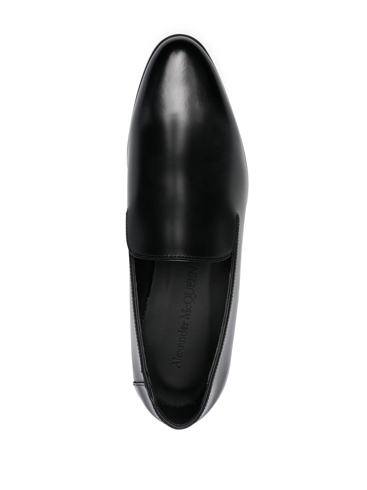 metal-heel leather loafers