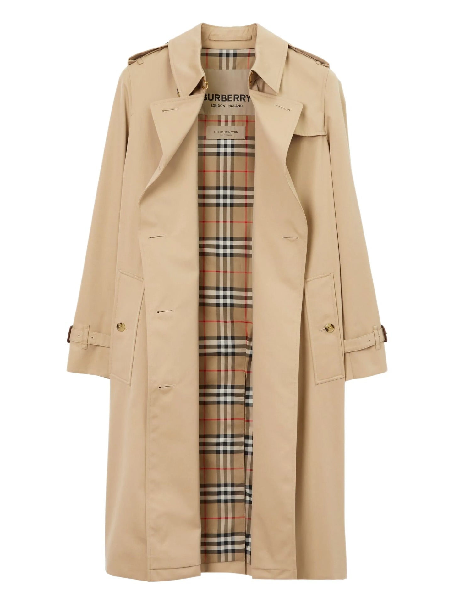 double-breasted cotton trench coat