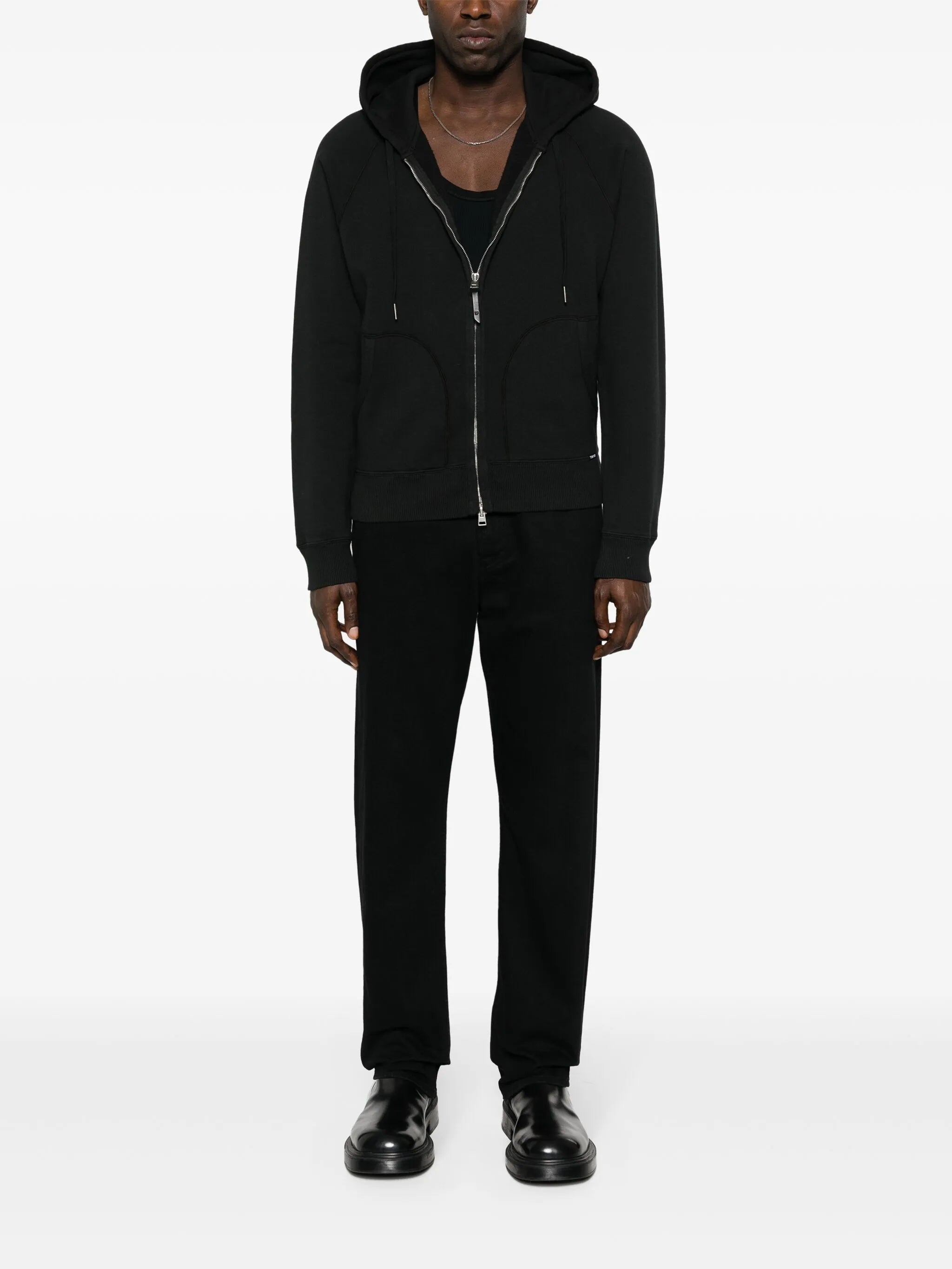 zip-up cotton hoodie