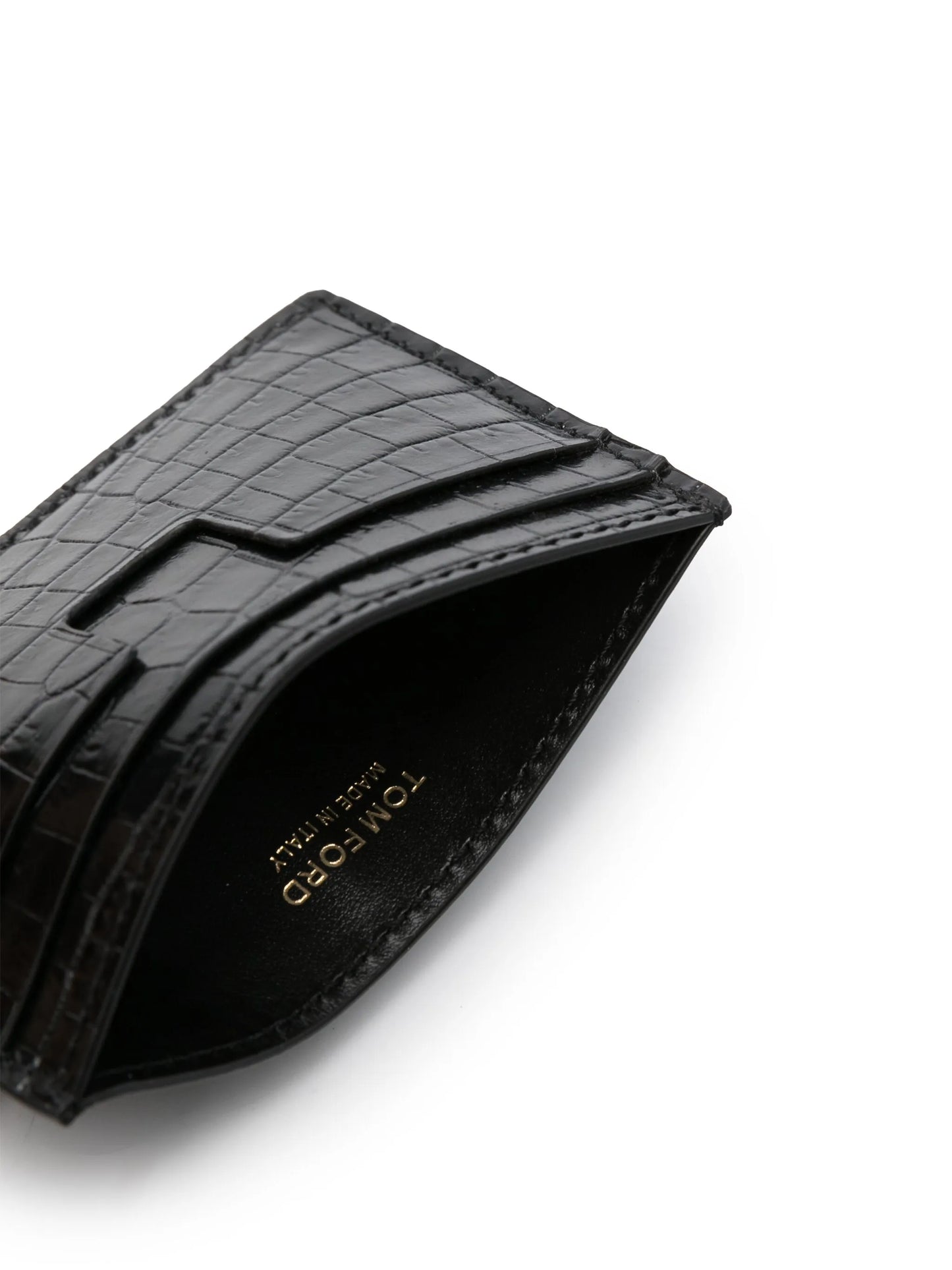 logo-plaque leather cardholder
