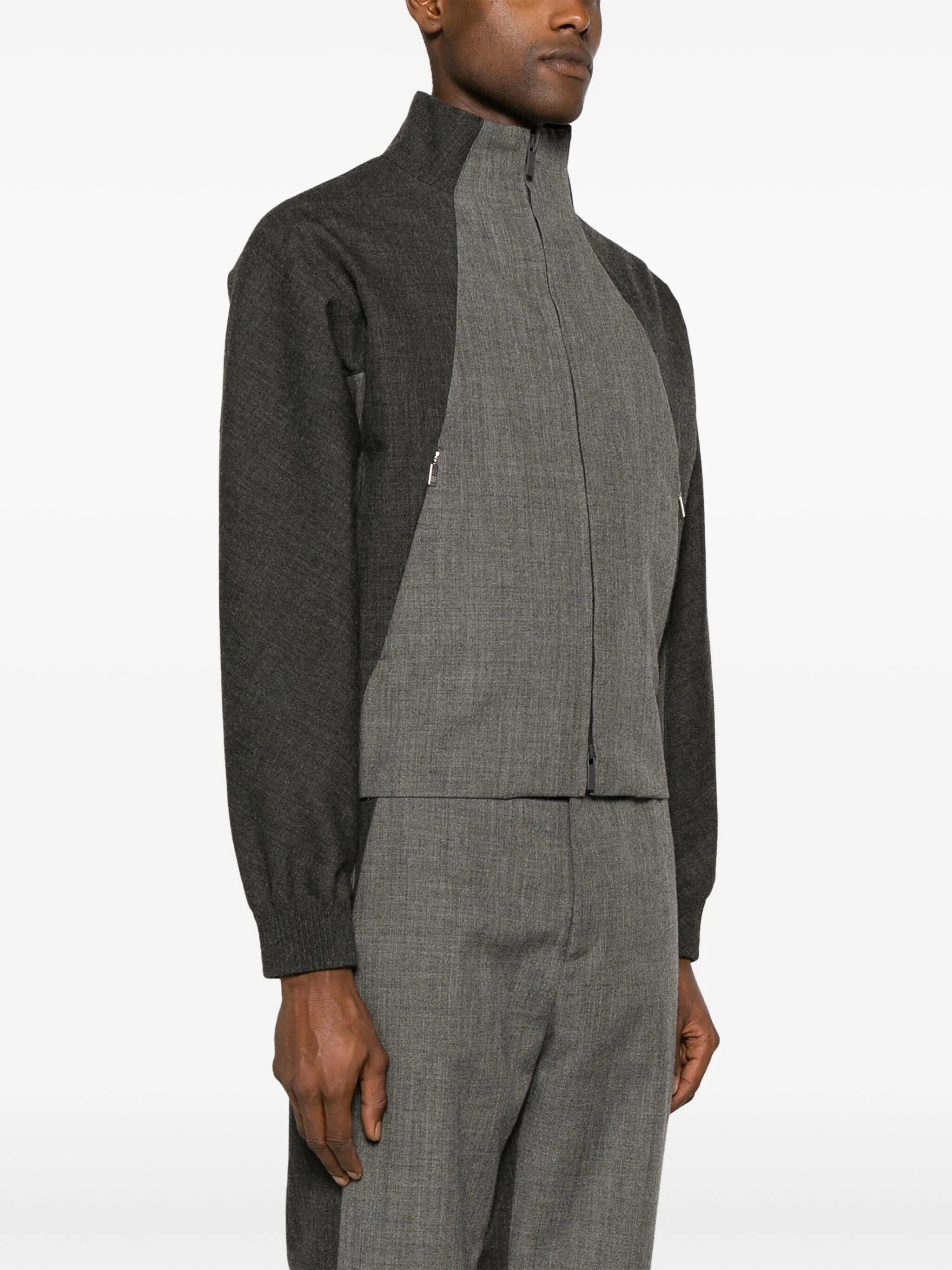 virgin wool panelled jacket