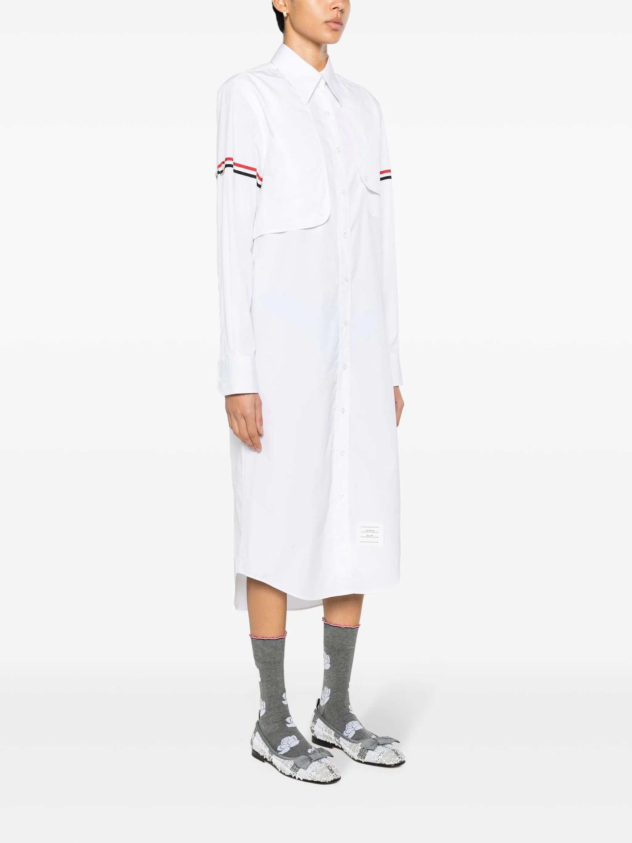 cotton midi shirt dress