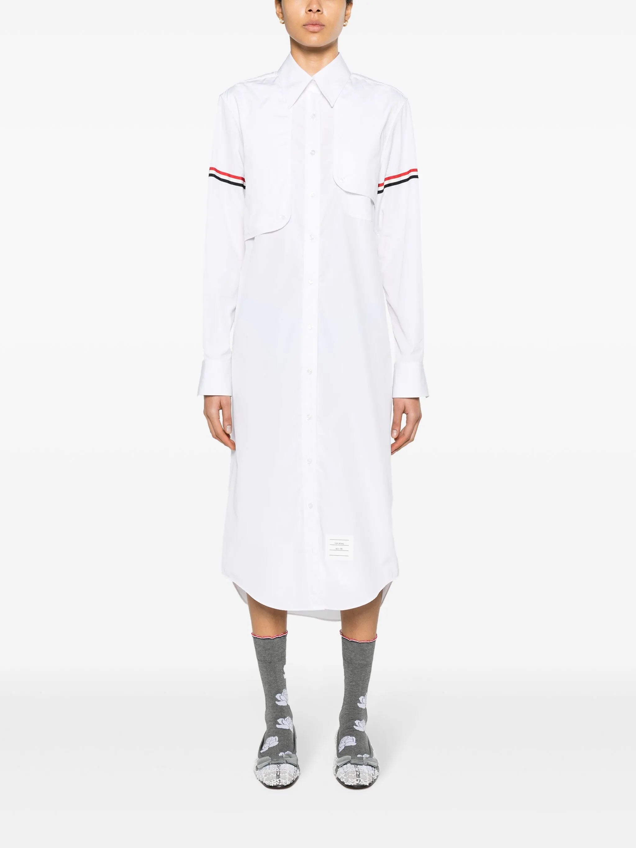 cotton midi shirt dress