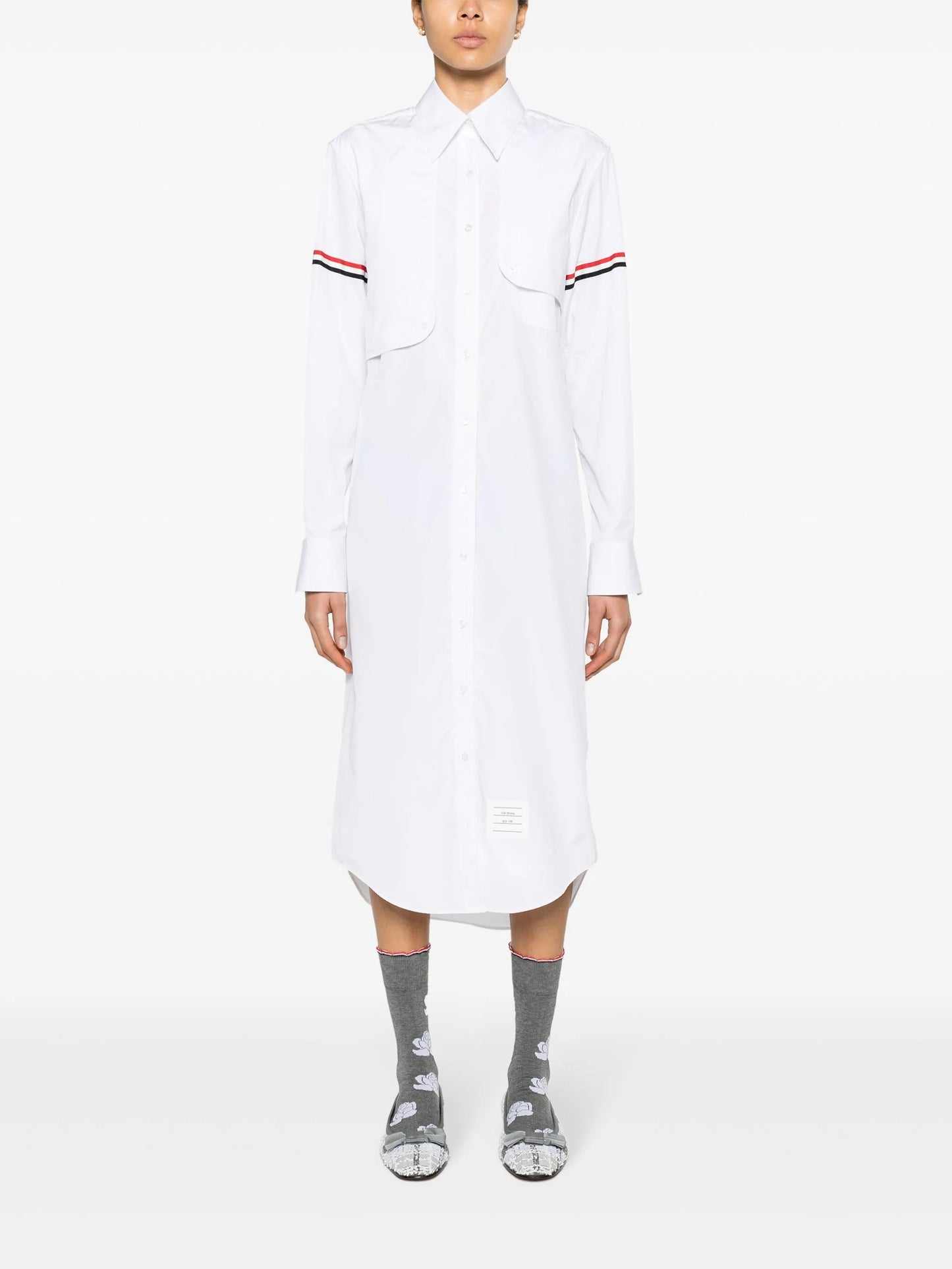 cotton midi shirt dress