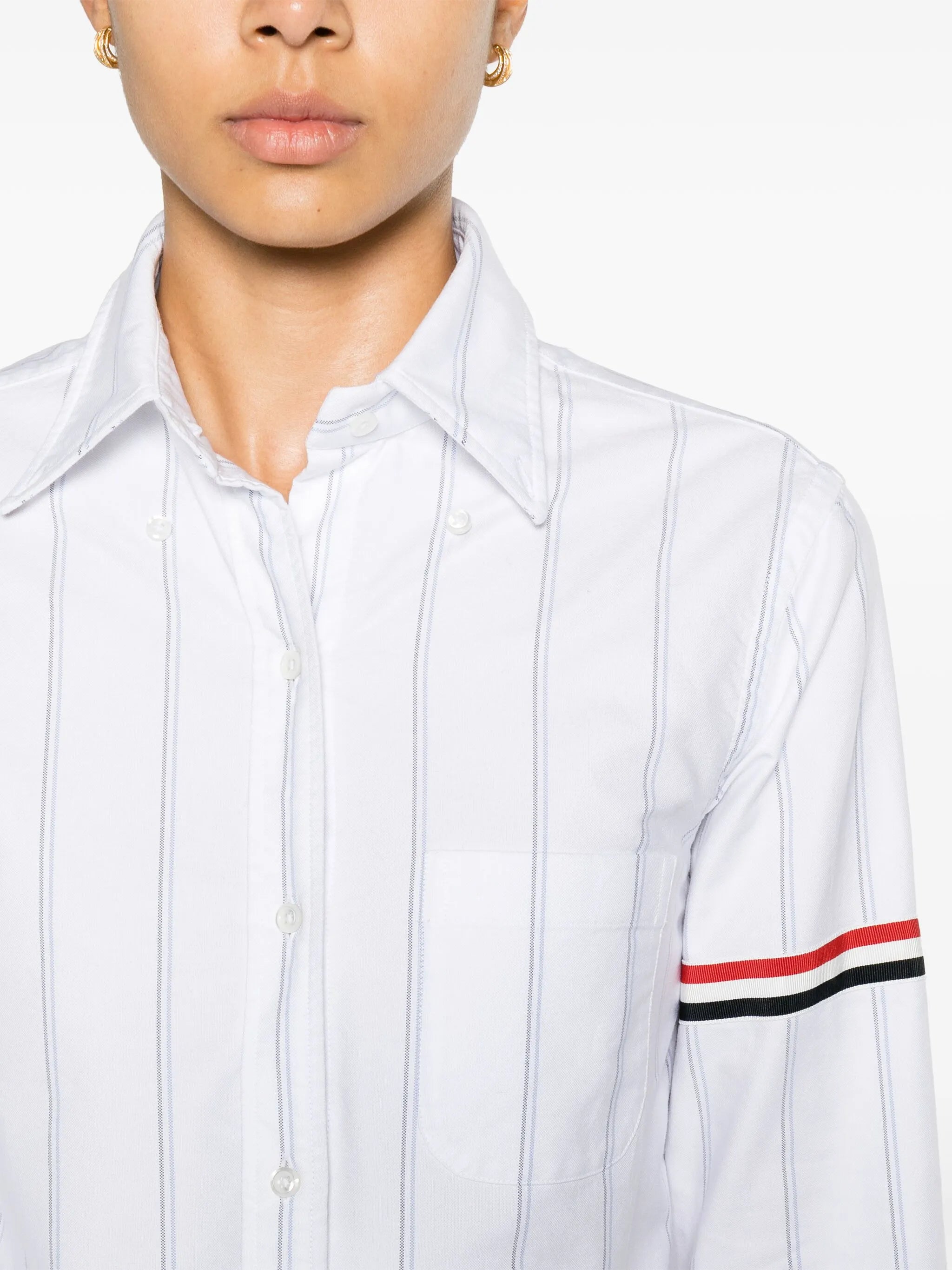 cropped striped shirt