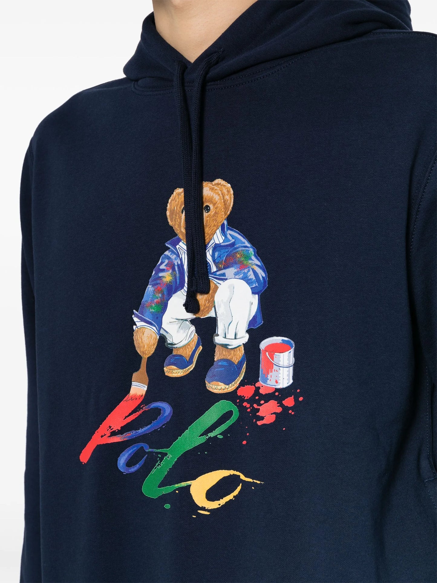 Polo Bear-print pullover hoodie