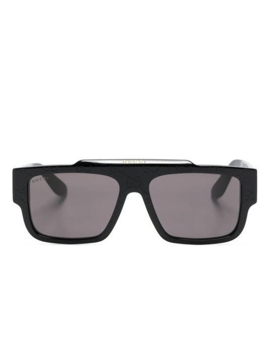 GG-monogram rectangle-frame sunglasses