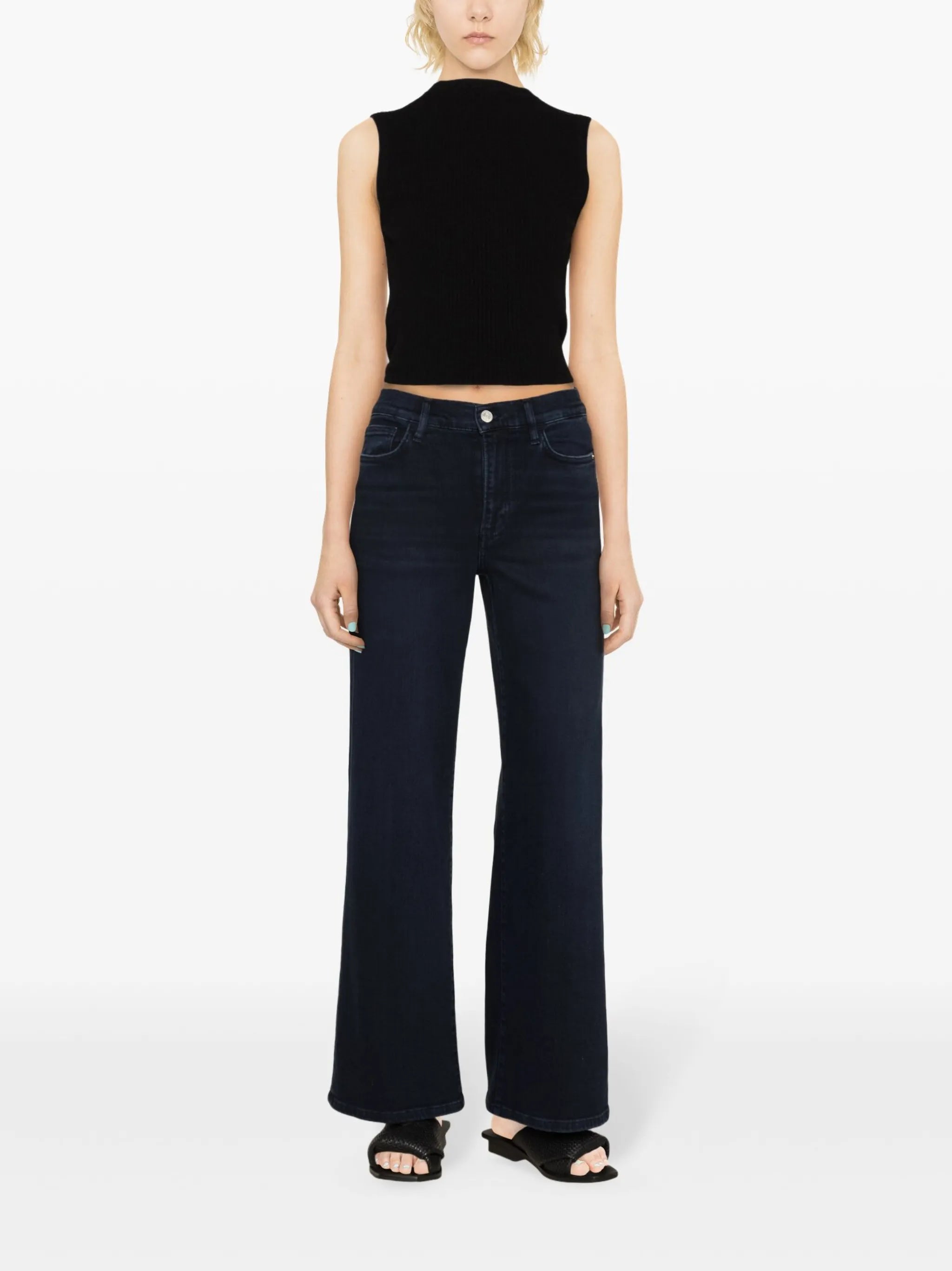 high-rise palazzo jeans