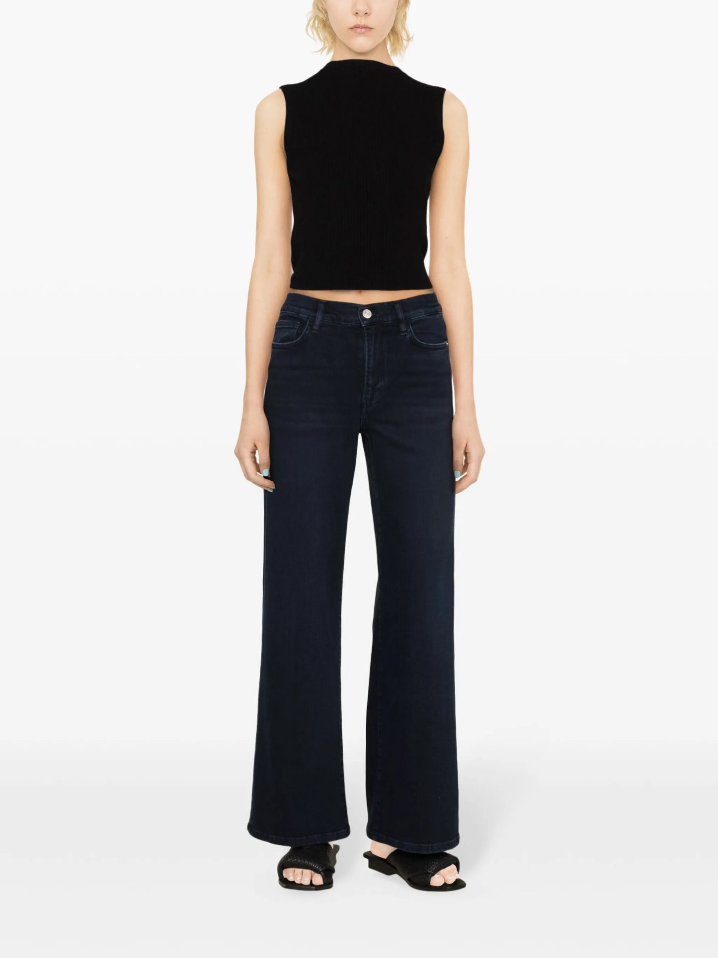 high-rise palazzo jeans