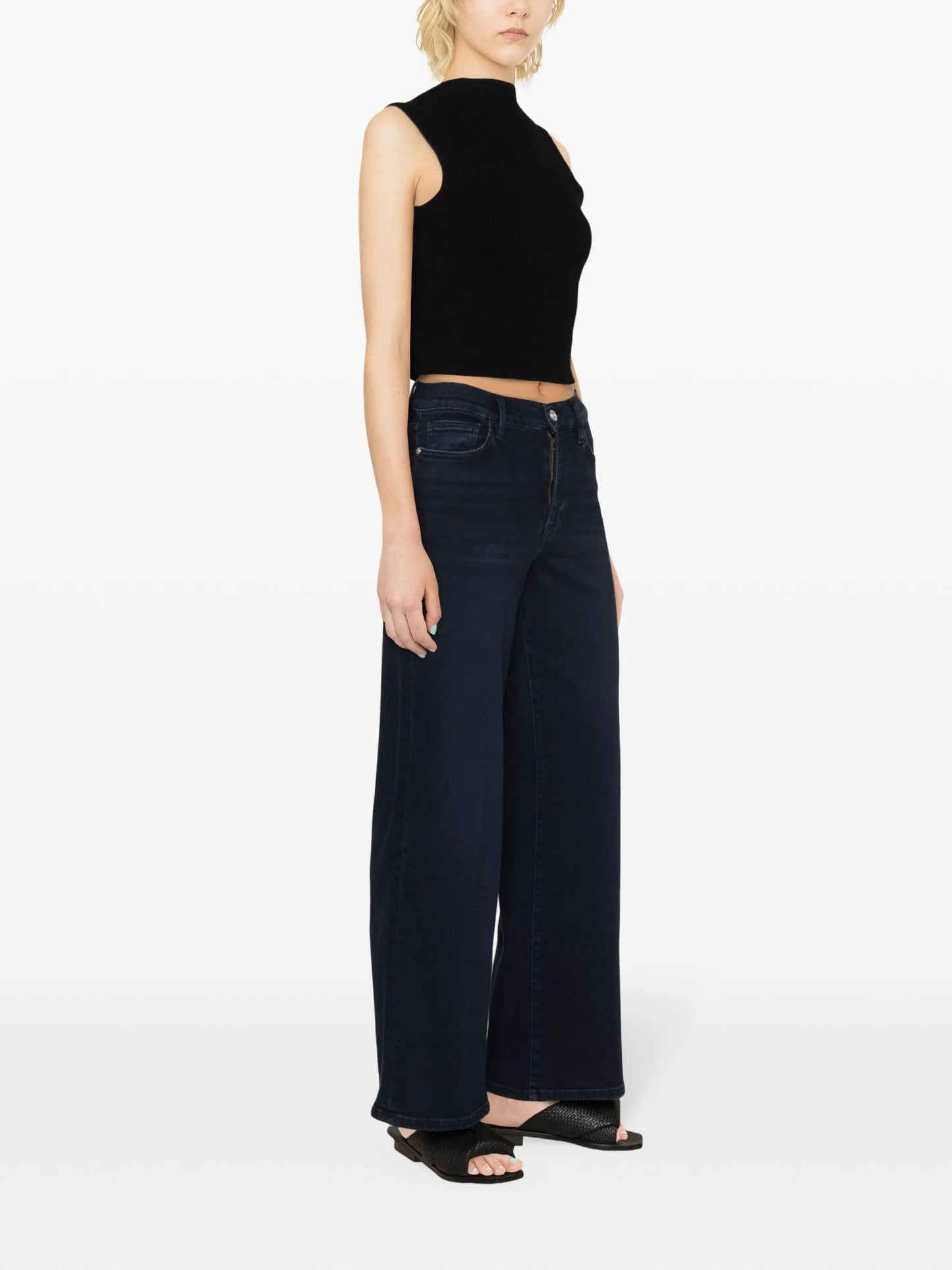 high-rise palazzo jeans