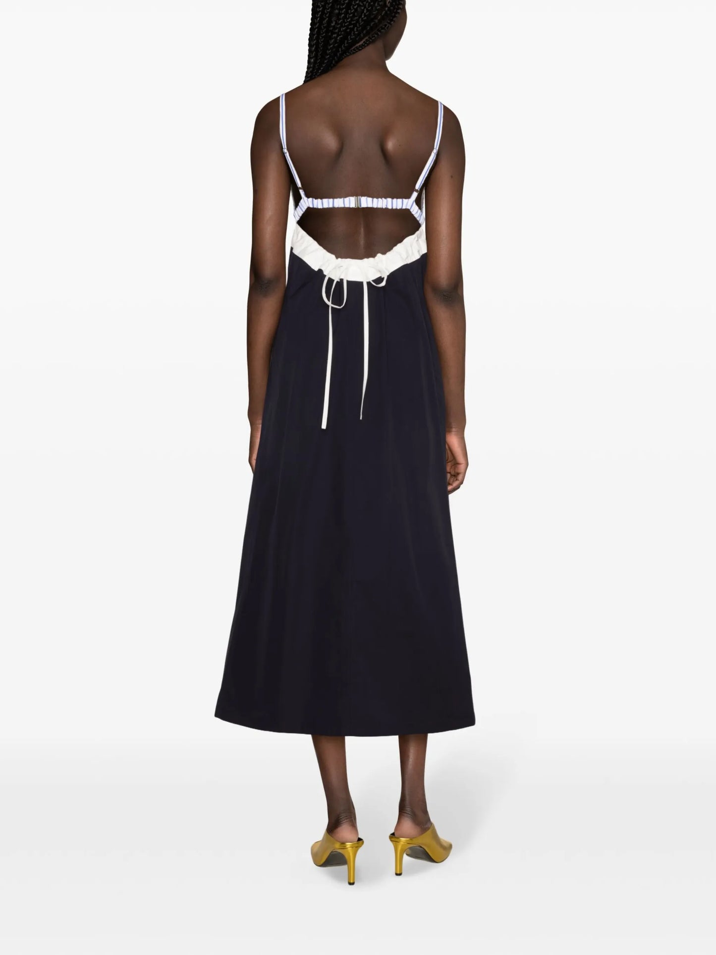 V-neck cotton midi dress