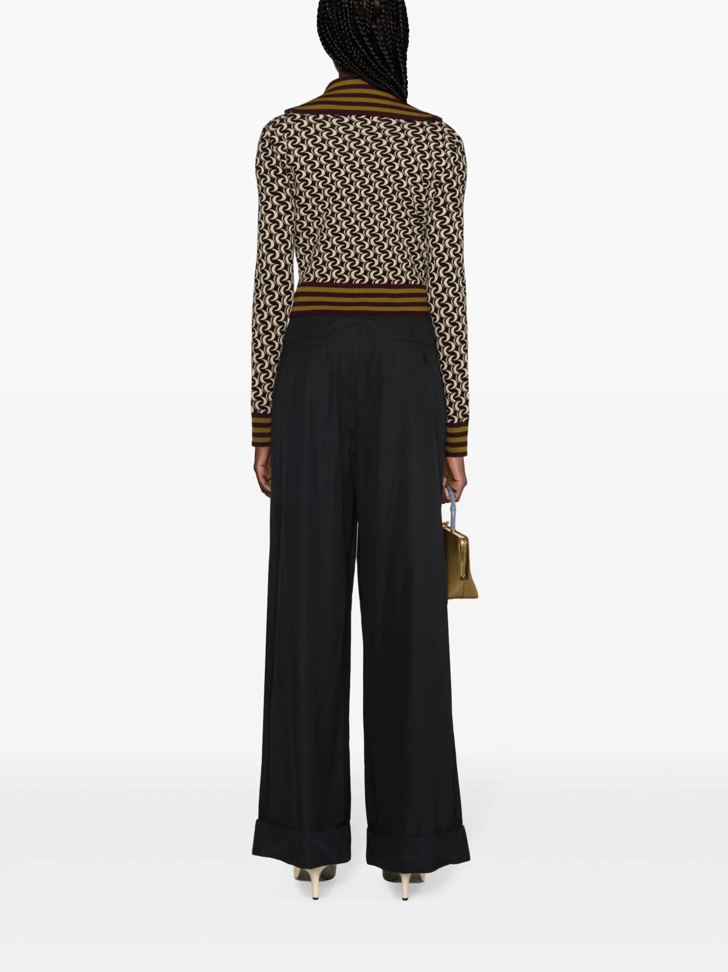 patterned-jacquard cropped jacket