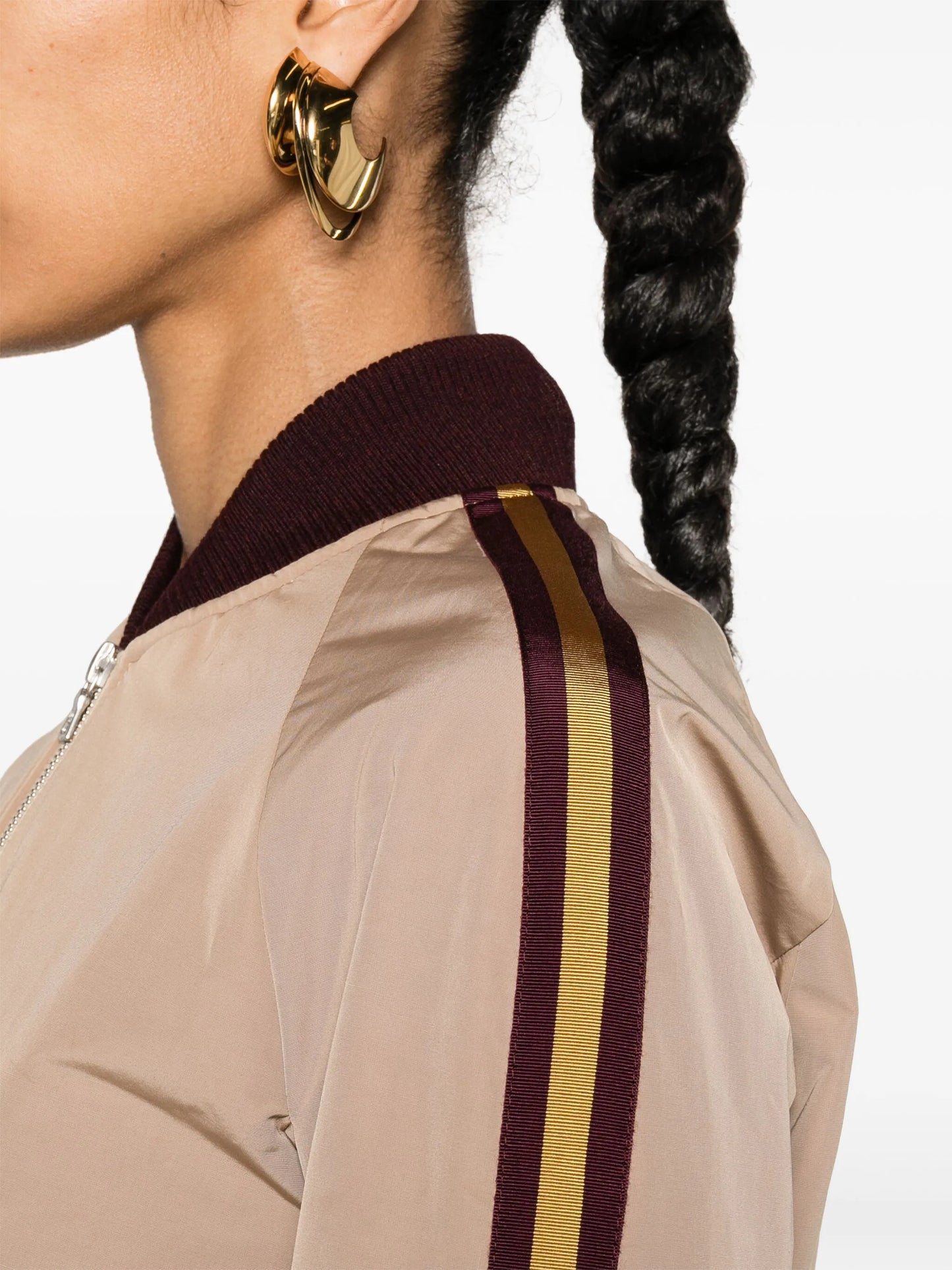 stripe-detail bomber jacket