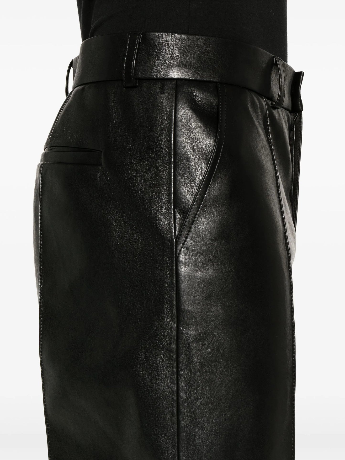 Dax mid-rise faux-leather wide-leg trousers