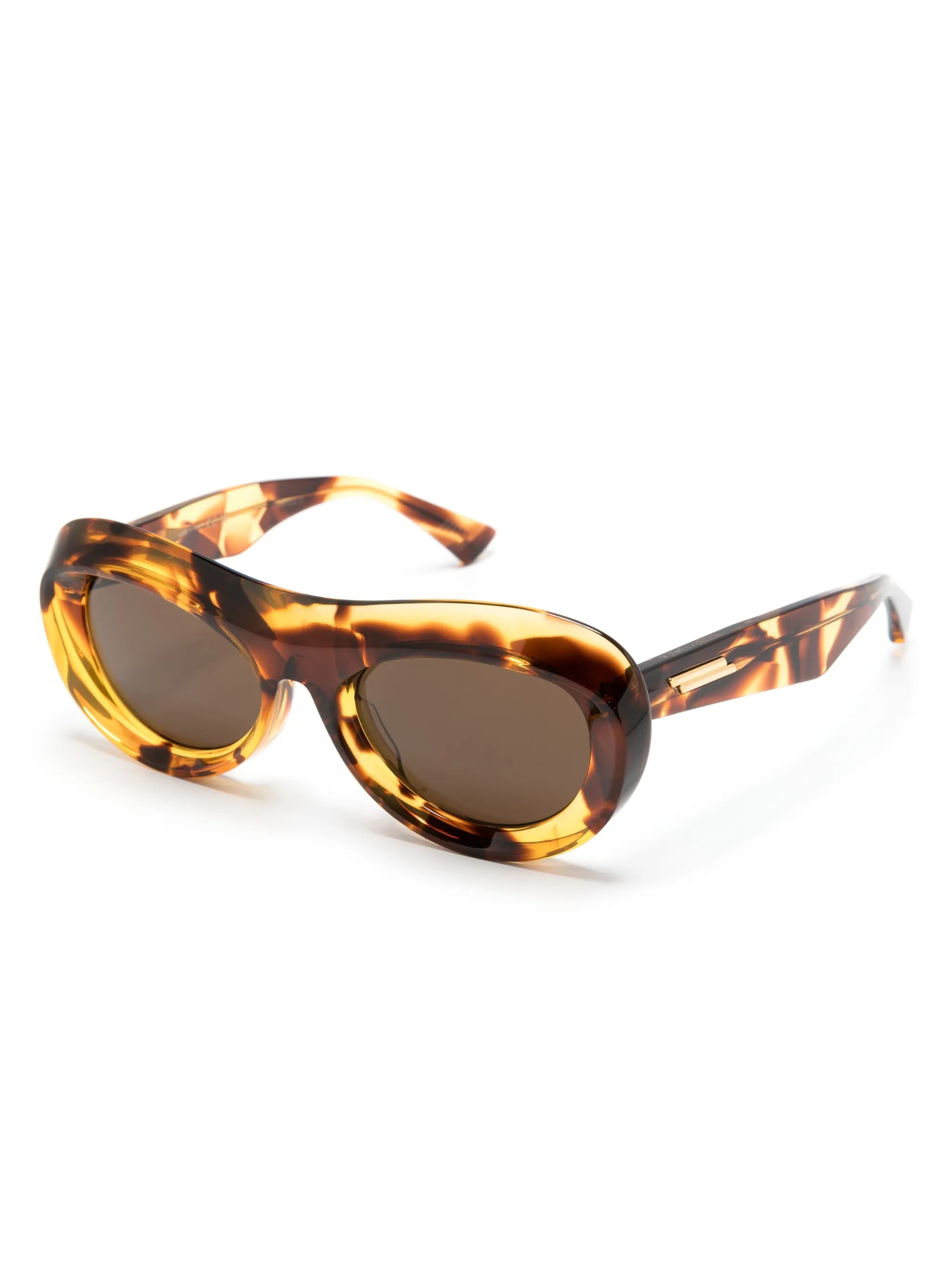 tortoiseshell oval pilot-frame sunglasses