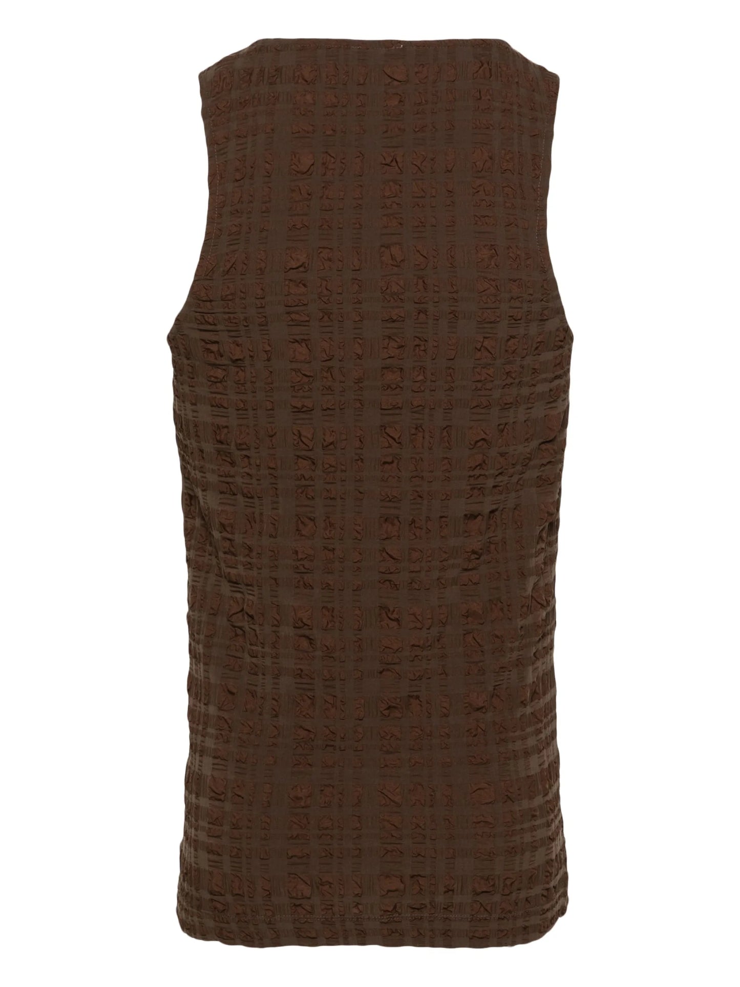 seersucker U-neck tank top