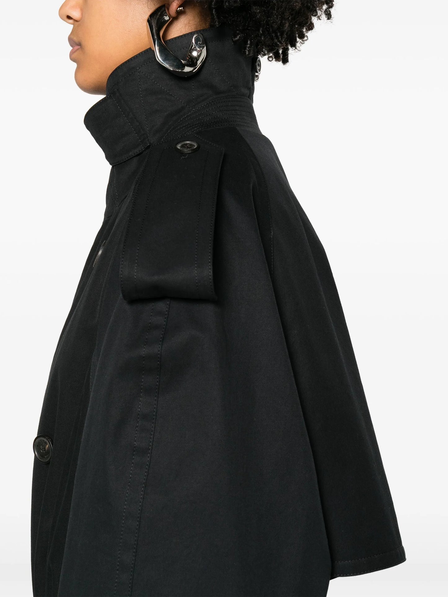 long-length cotton trench coat