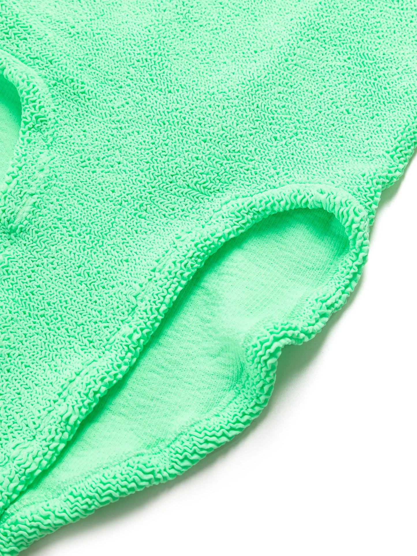 square-neck crinkled-finish swimsuit