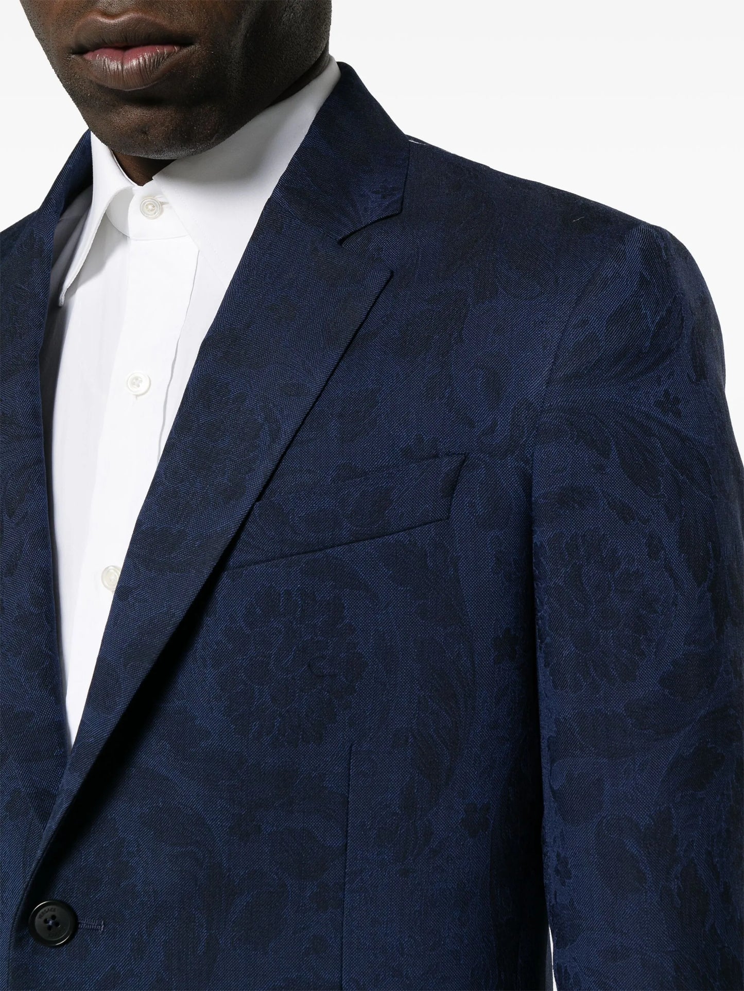 Barocco-jacquard single-breasted blazer
