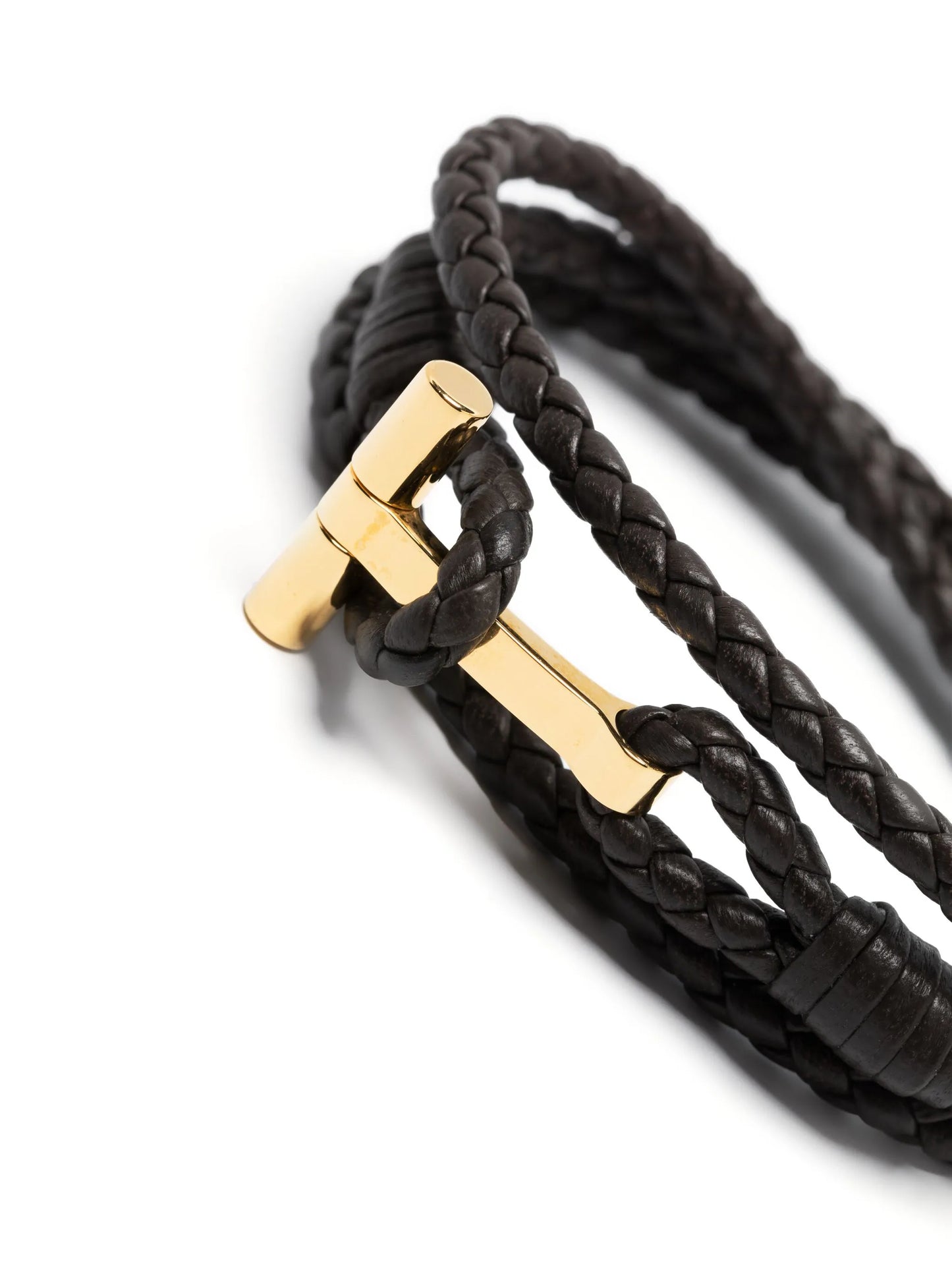 T-plaque leather bracelet