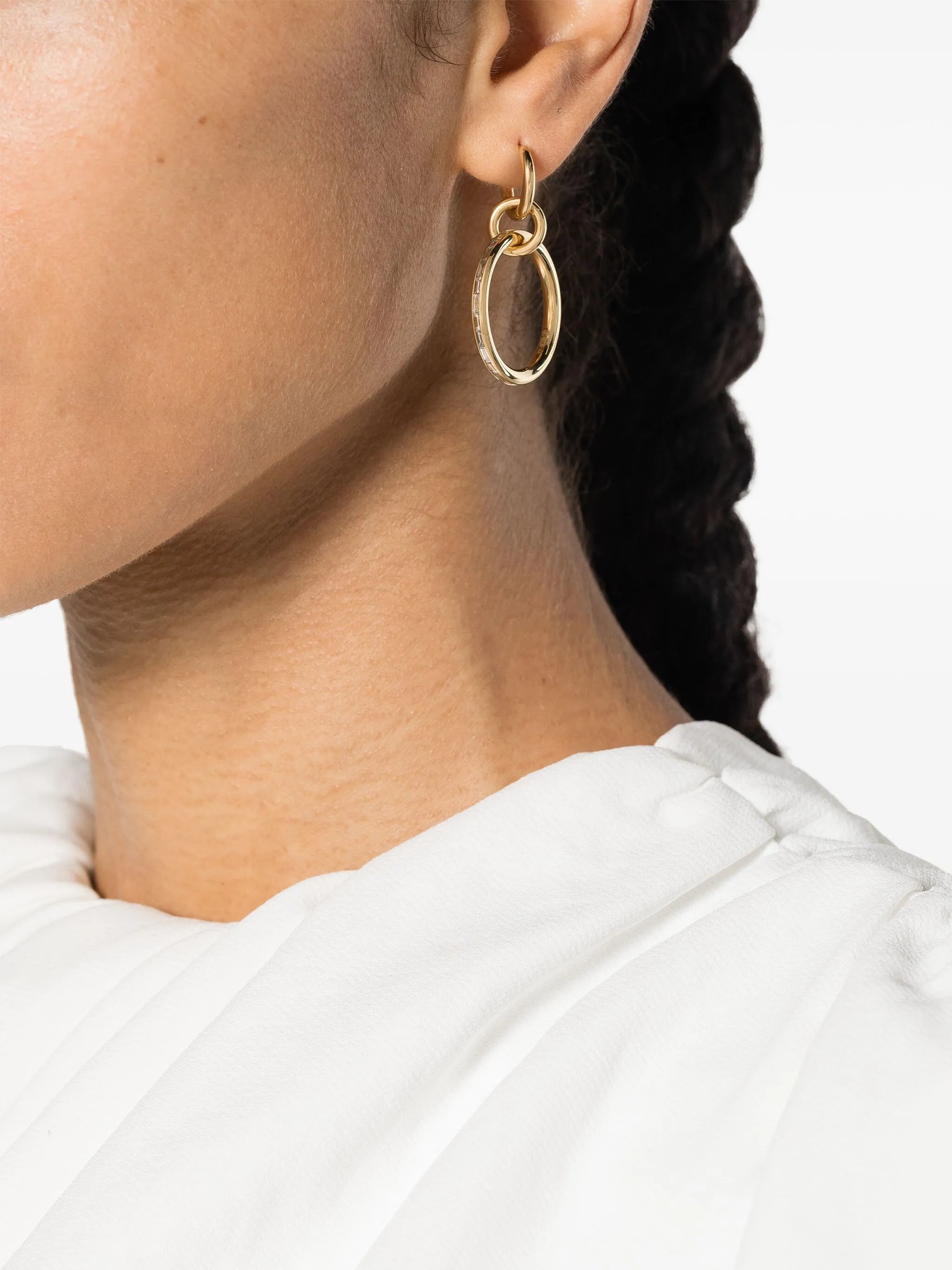 18kt yellow gold Taryn diamond hoop earrings