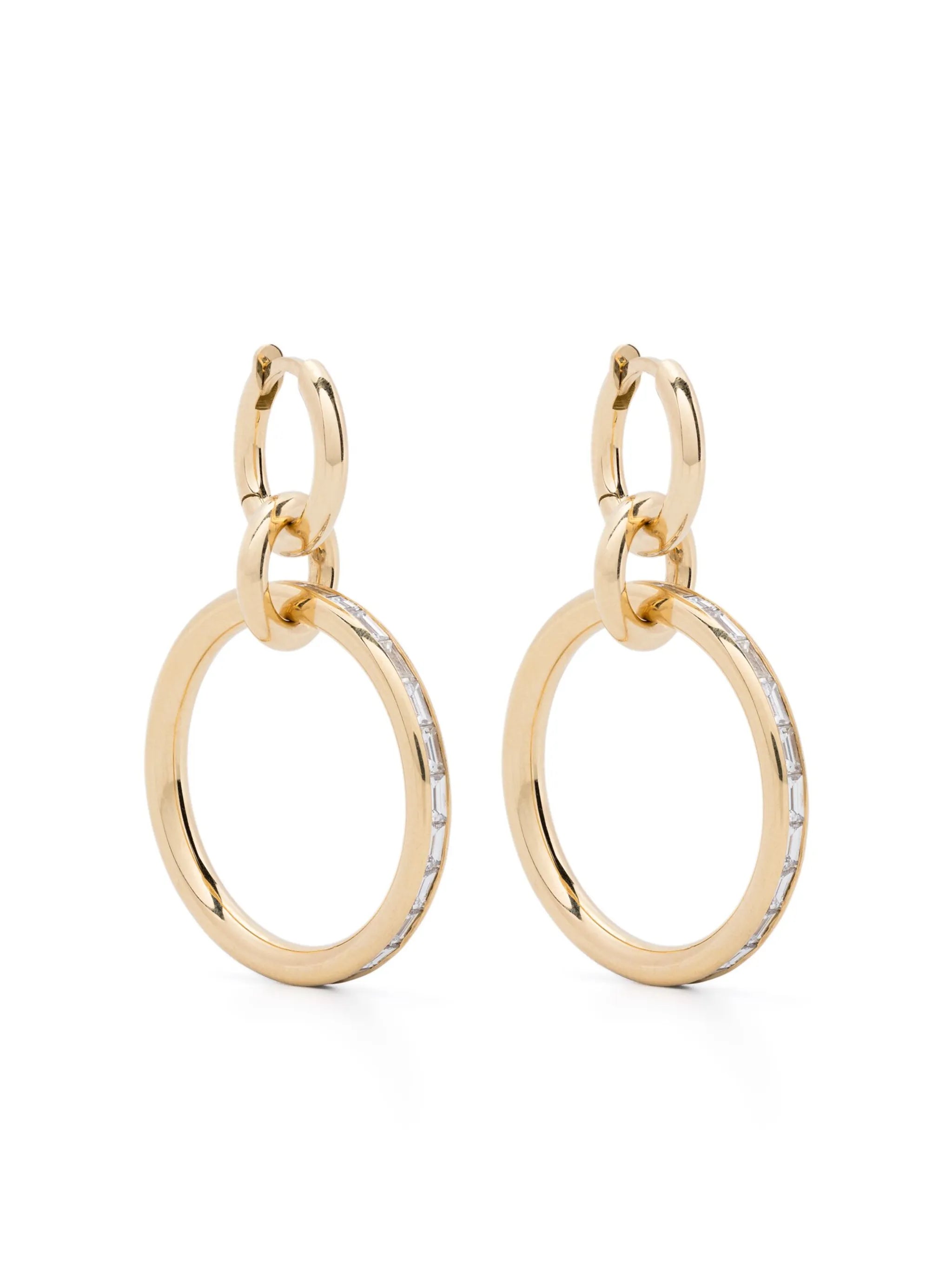 18kt yellow gold Taryn diamond hoop earrings