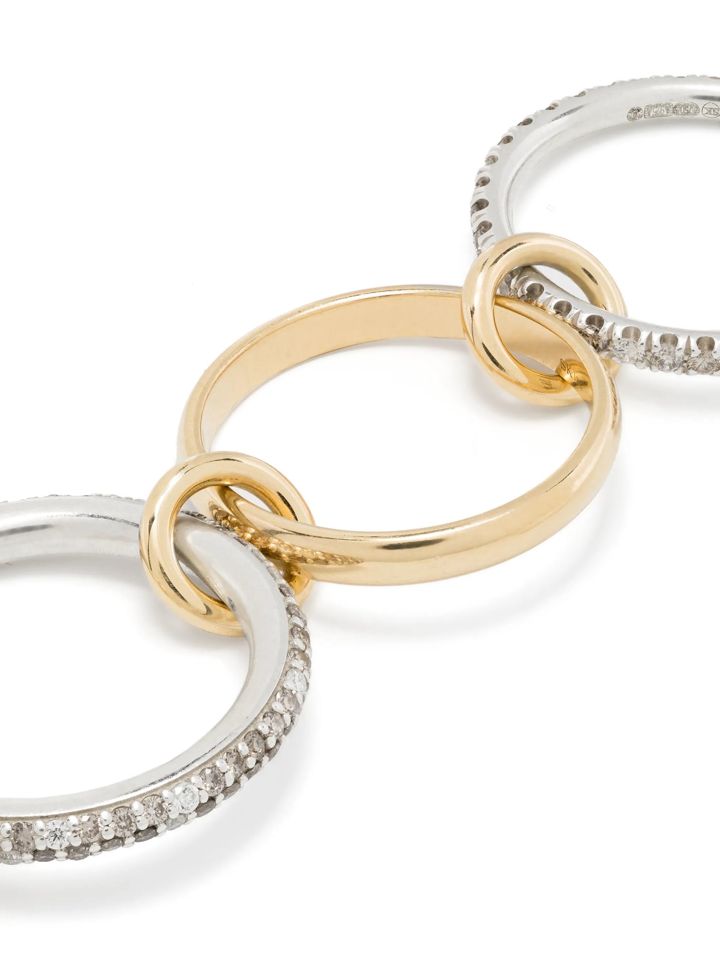 18k yellow gold and sterling silver Leo diamond ring