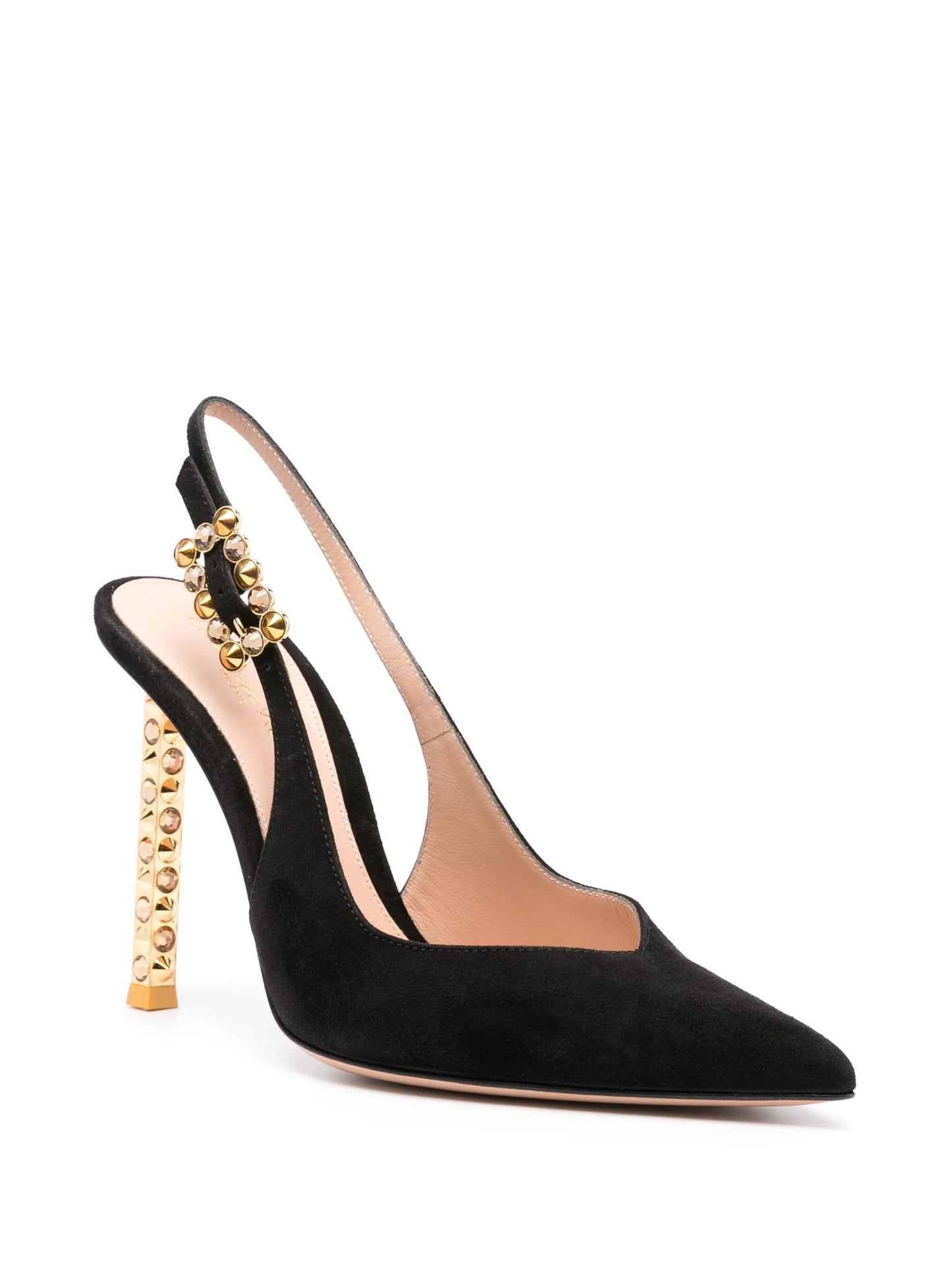 110mm studded-heel slingback pumps