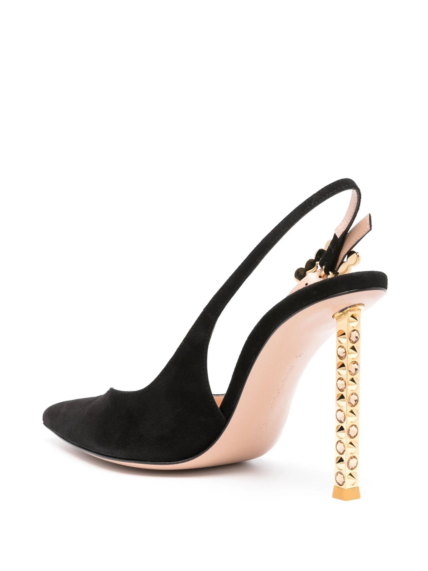 110mm studded-heel slingback pumps