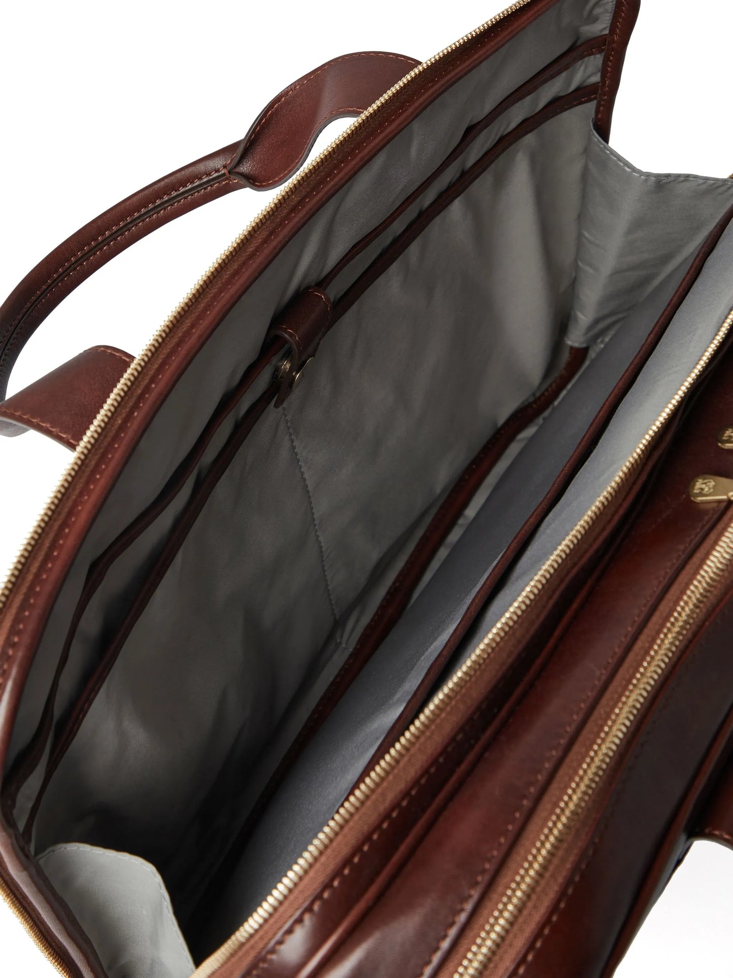 logo-stamp leather briefcase