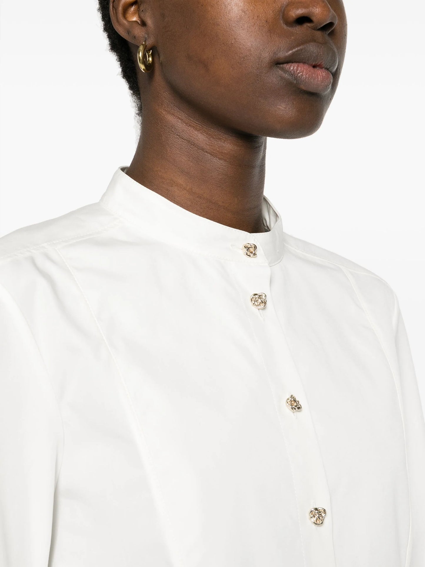 sculpted-buttons cotton shirt
