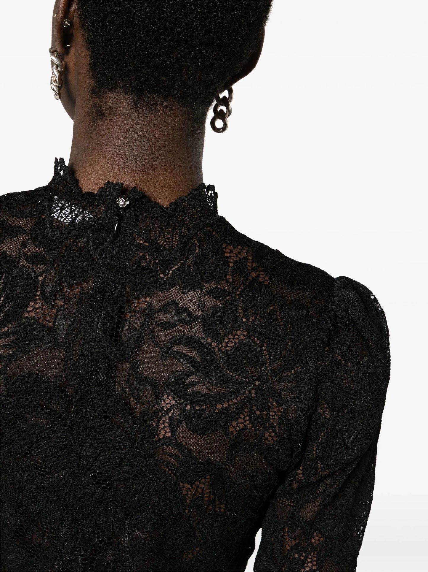 floral-lace crop top