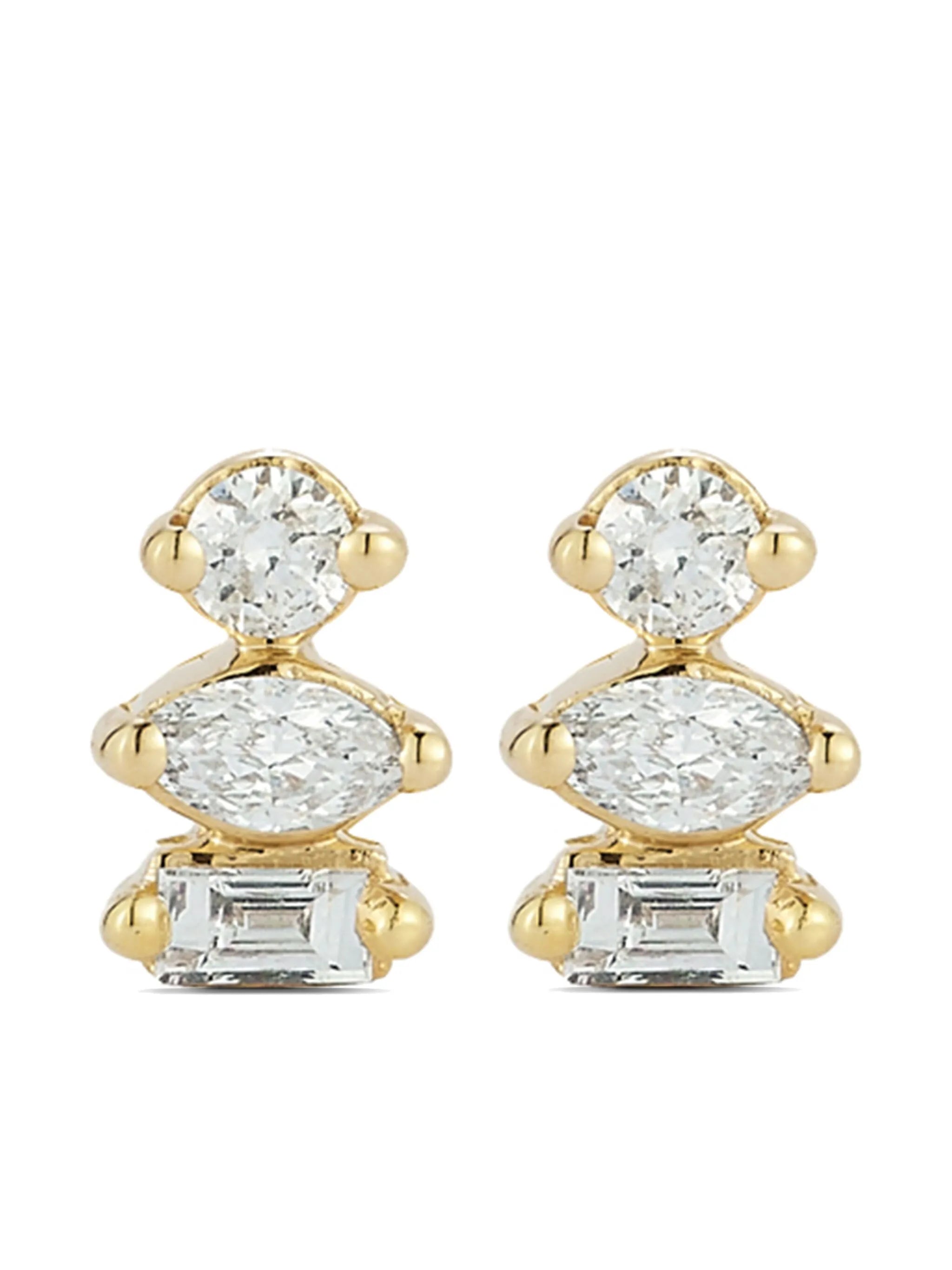 14kt yellow gold Alexa Jordyn diamond stud earrings