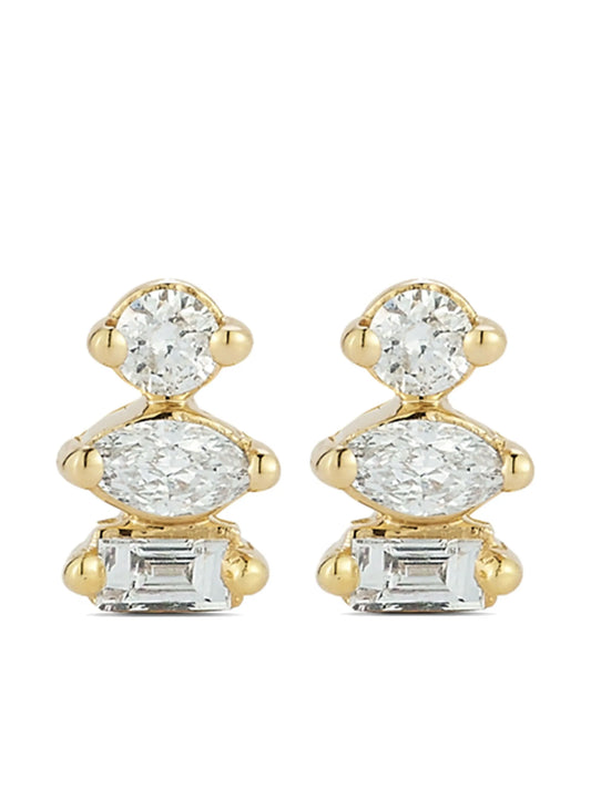 14kt yellow gold Alexa Jordyn diamond stud earrings