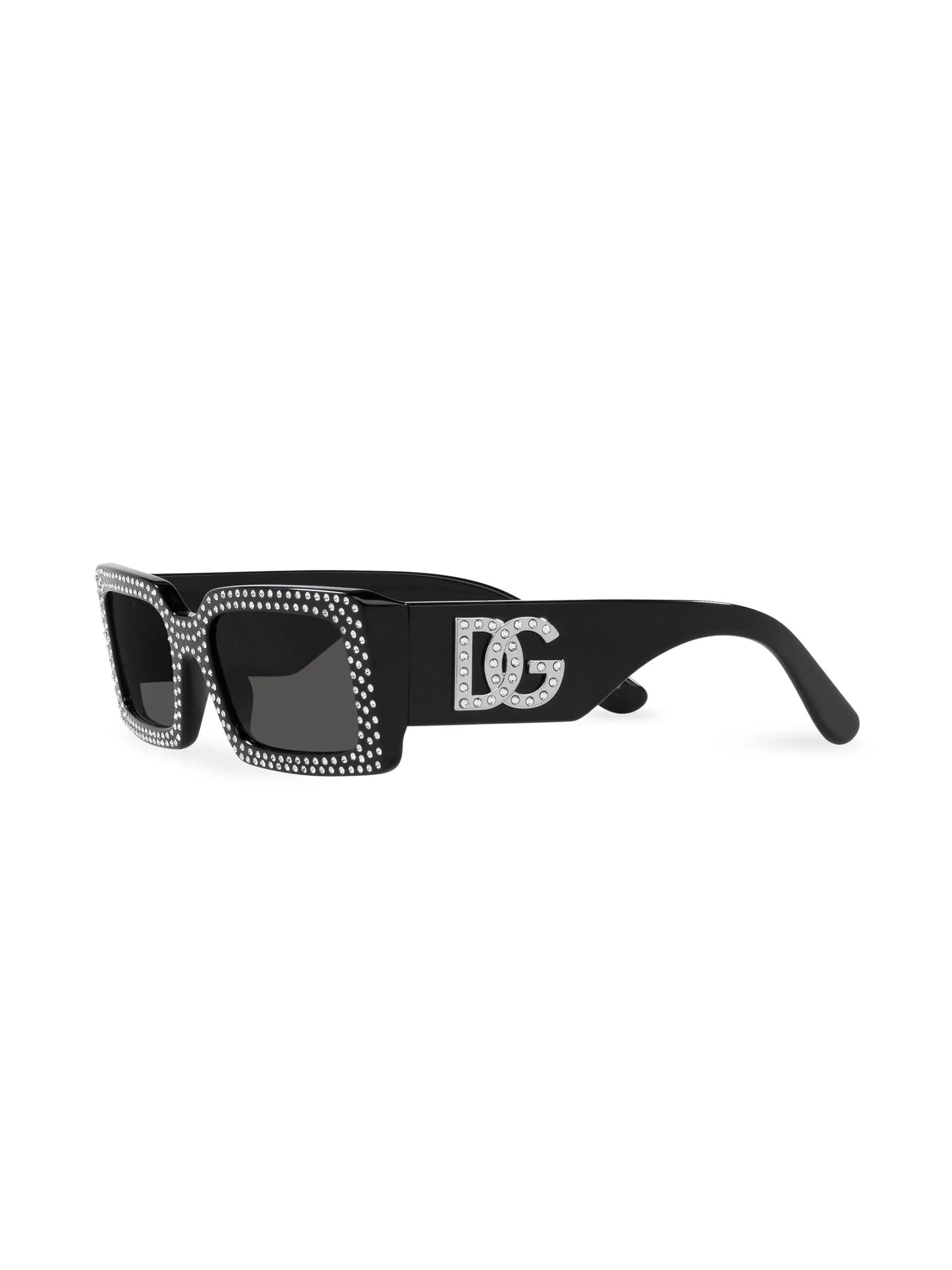 crystal-embellished rectangle-frame sunglasses