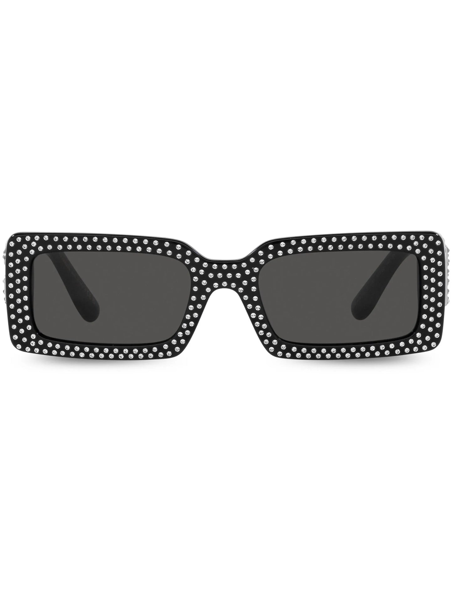 crystal-embellished rectangle-frame sunglasses