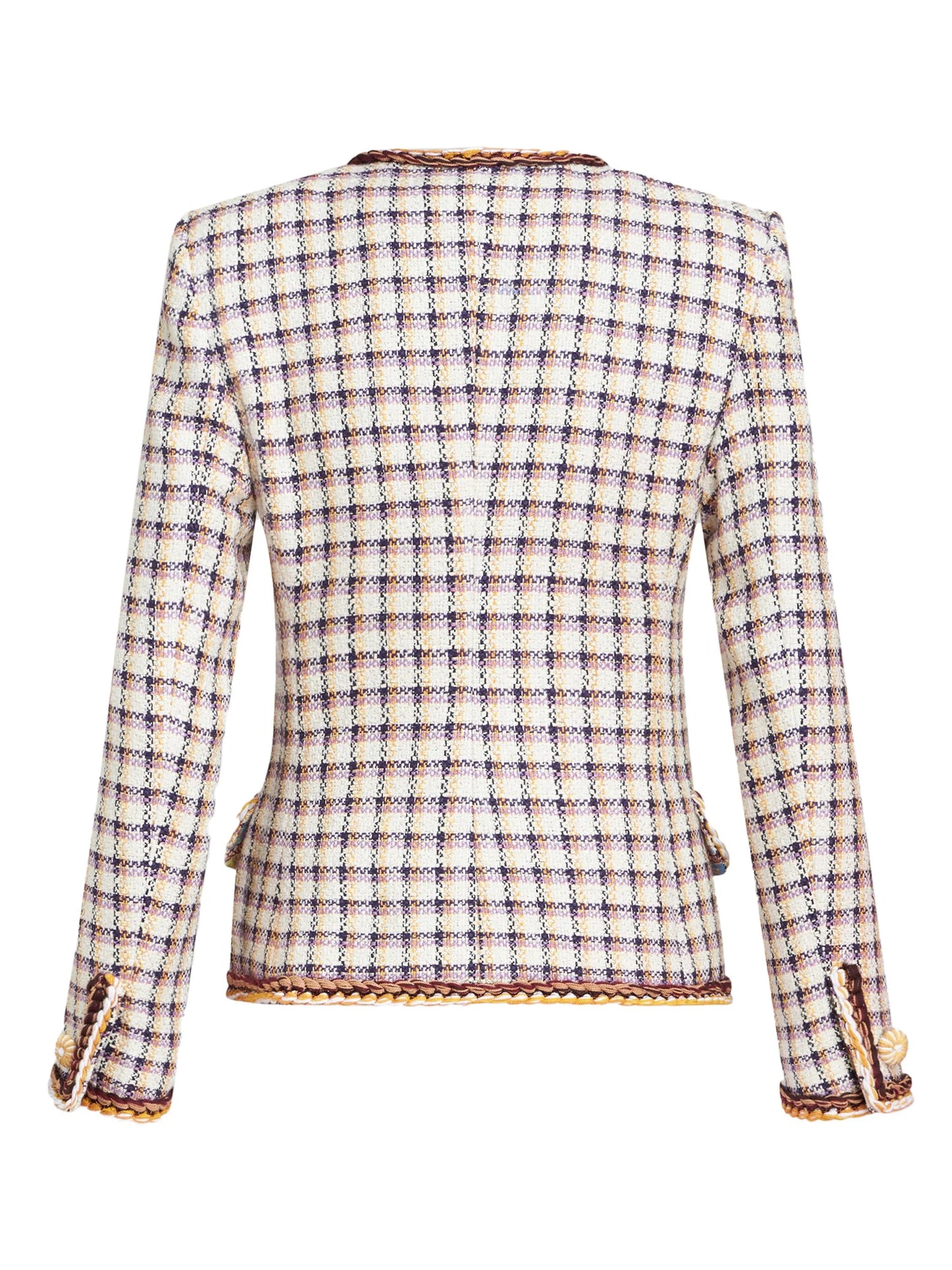 check-jacquard cotton-blend jacket