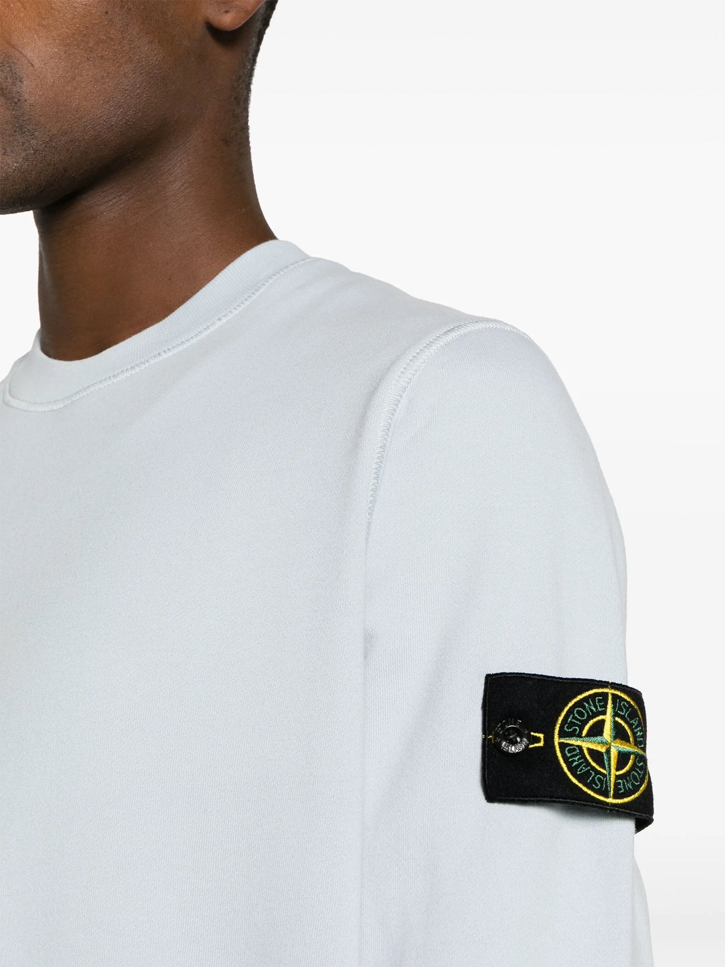 Compass-appliqué cotton sweatshirt