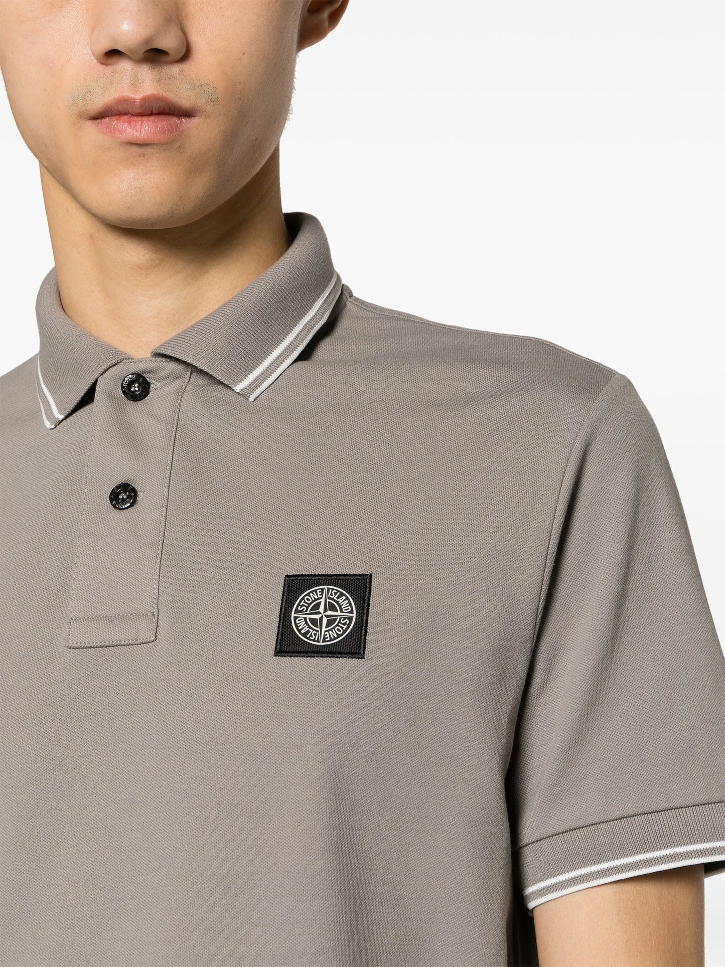 logo-patch piqué polo shirt