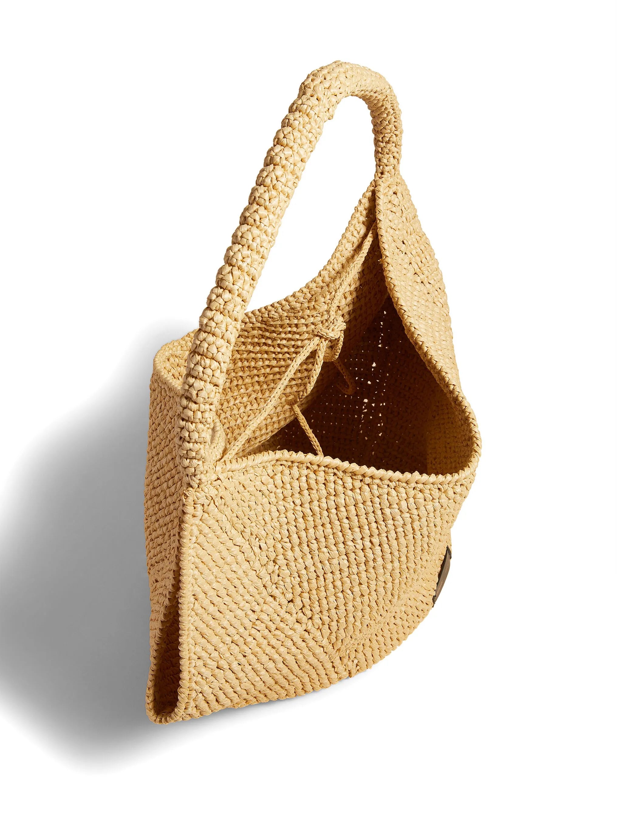 medium Lotus raffia tote bag
