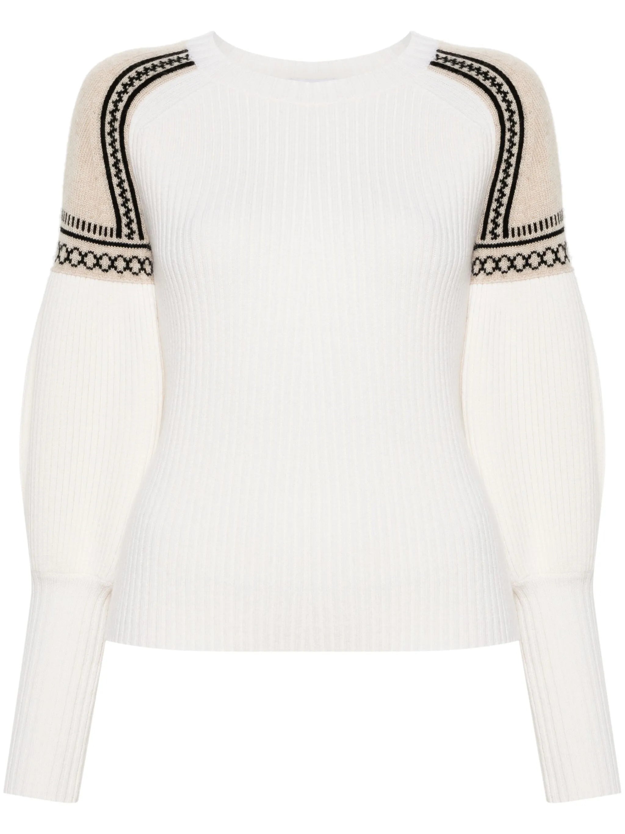 ribbed-knit panelled jumper
