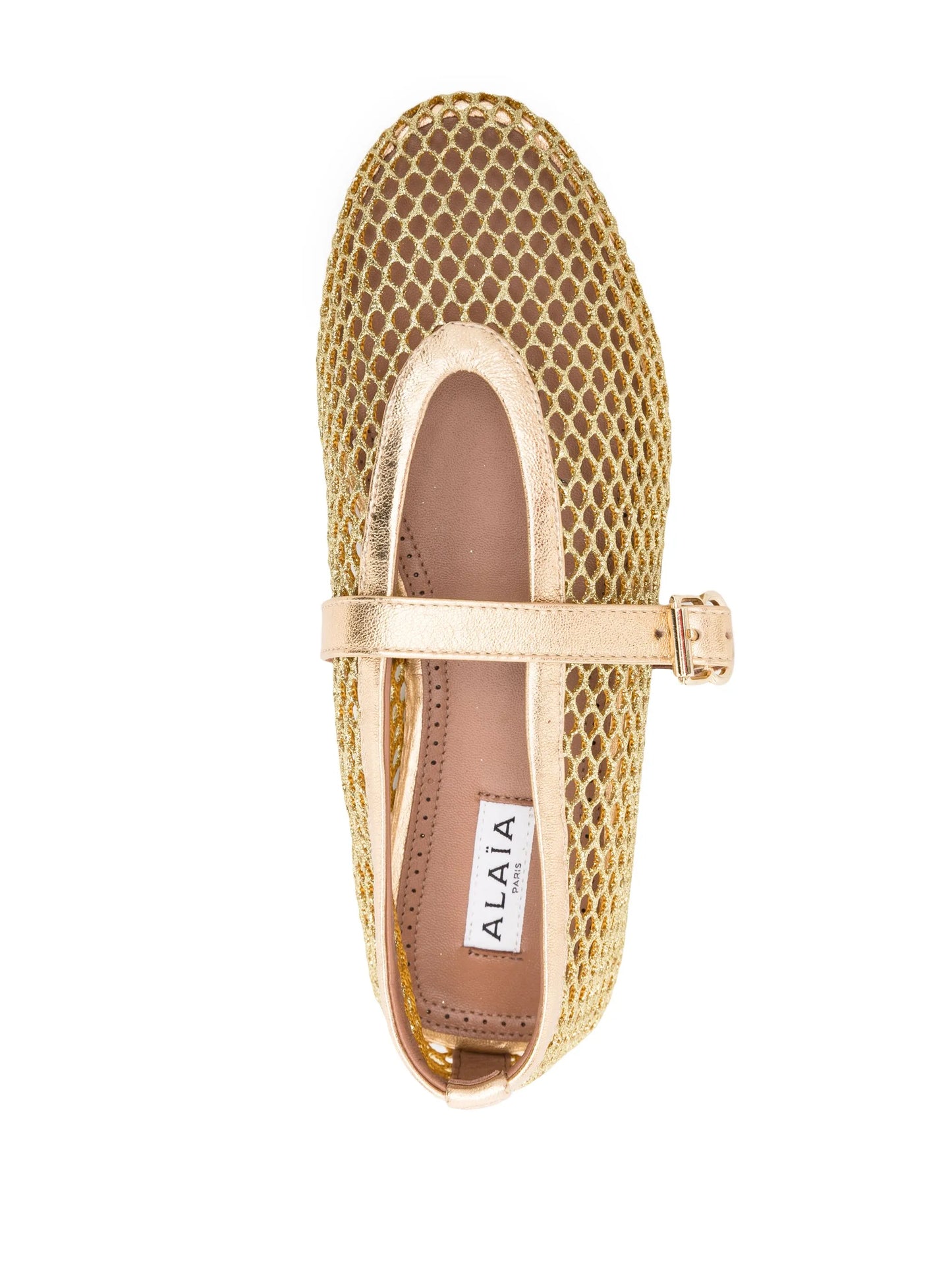 Strass mesh ballerina shoes