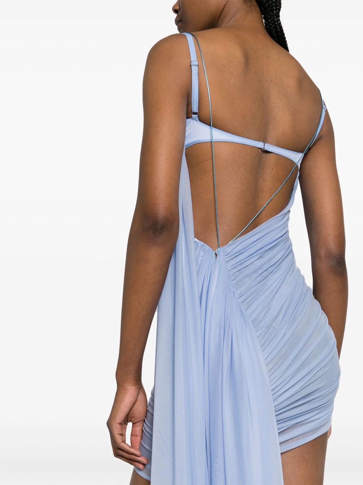 draped mini dress