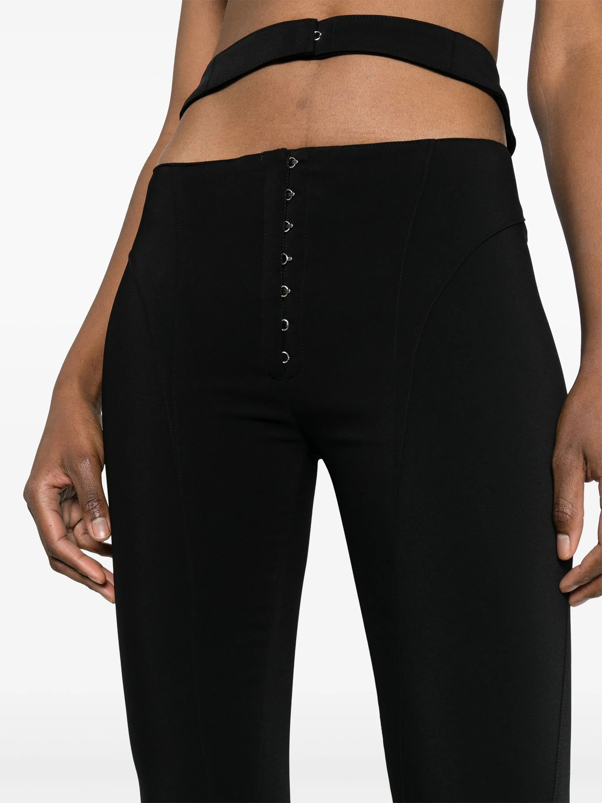 cut-out detailing flared trousers