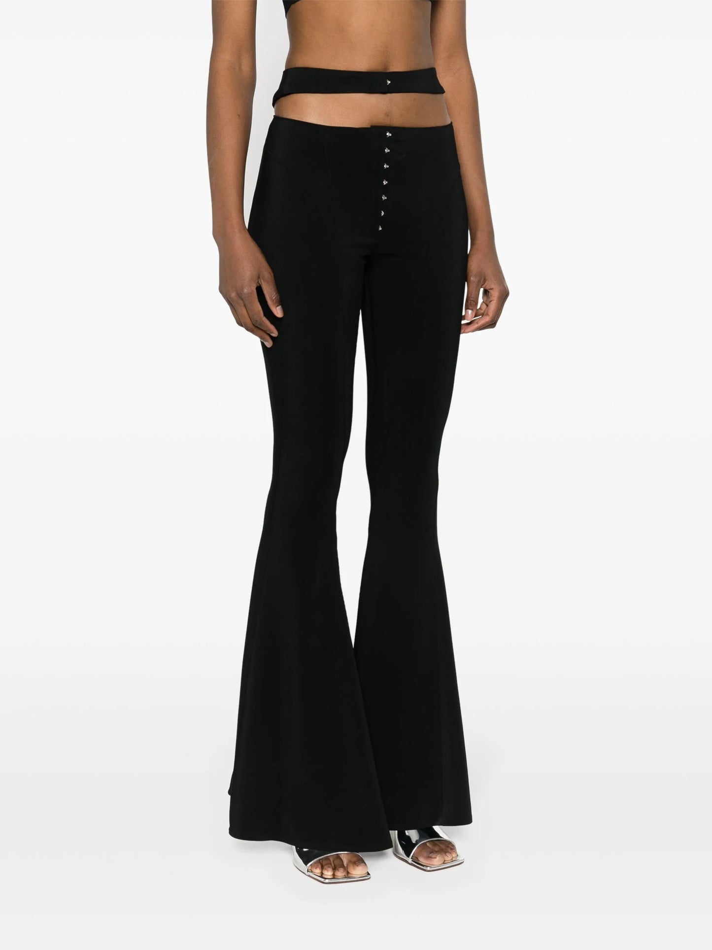 cut-out detailing flared trousers