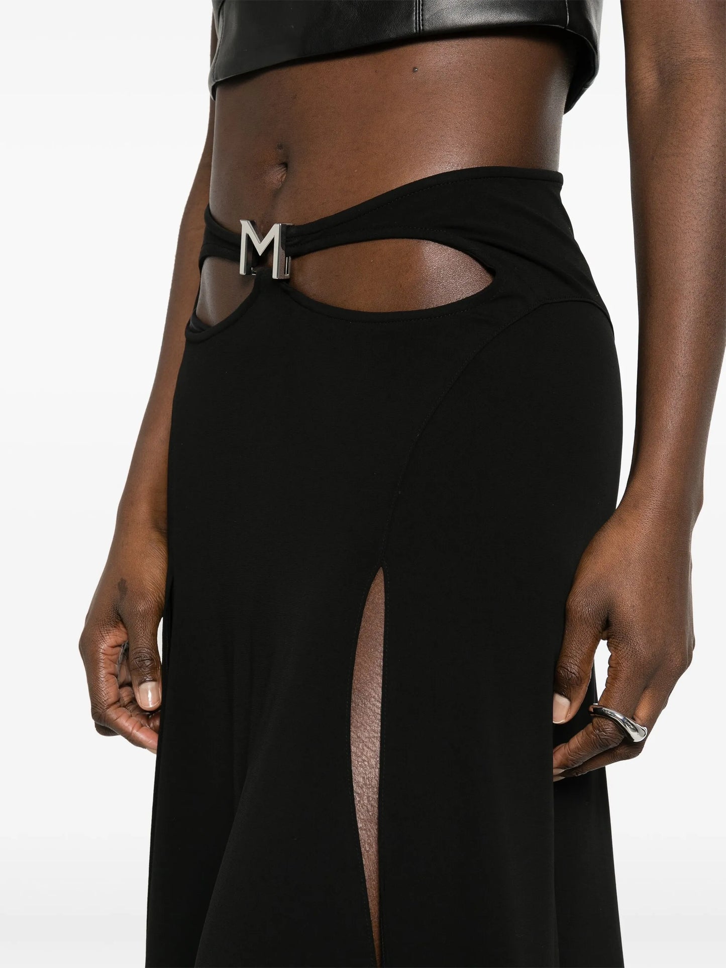 logo-plaque midi skirt