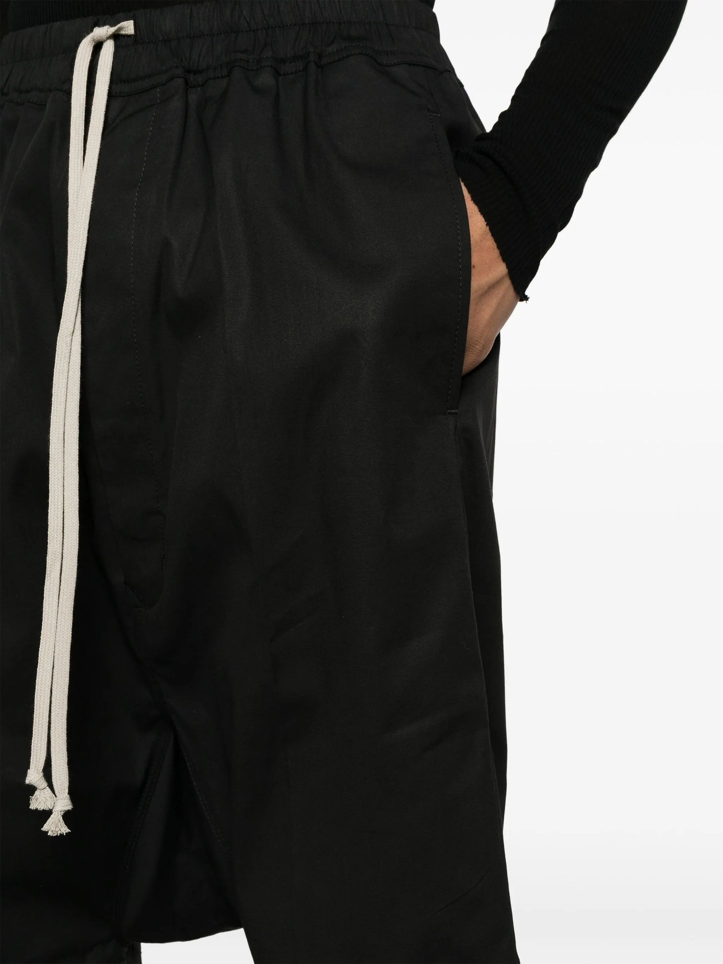 poplin drop-crotch shorts