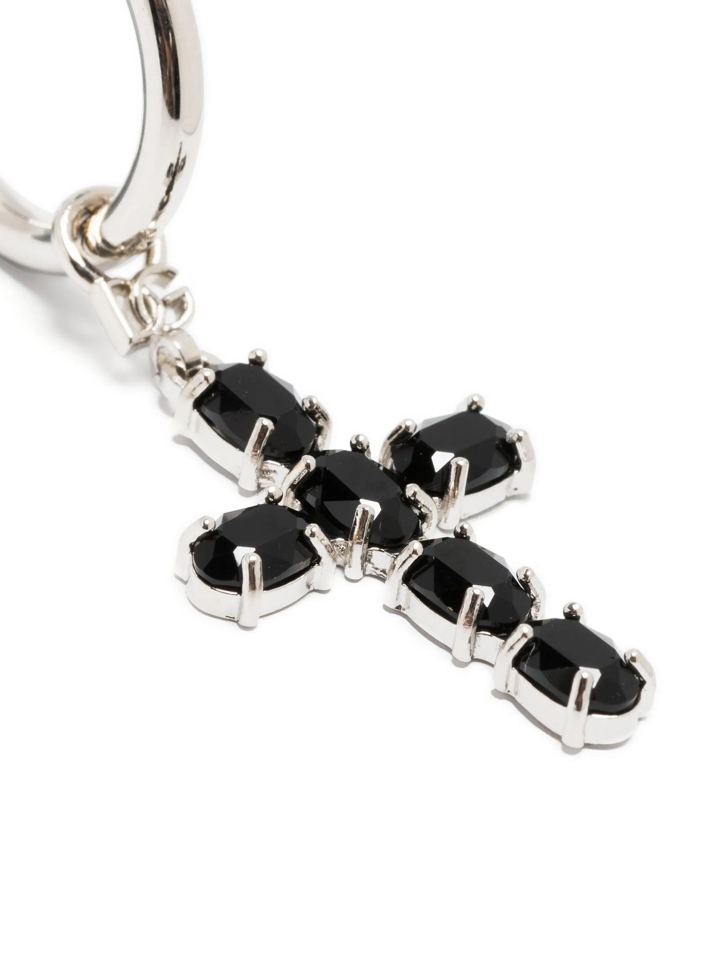 cross-charm hoop earrings